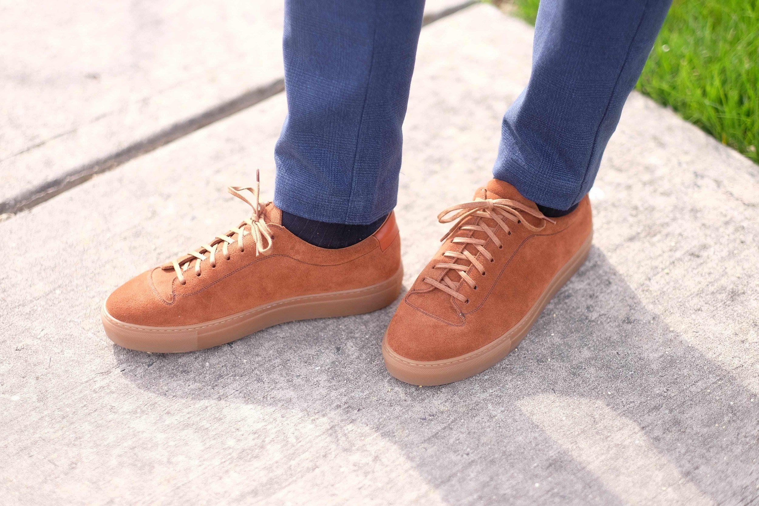 Olympia - Cumin Suede / Gum Sole-Plimsoll Lace Up Laceup Sneakers-J.FitzPatrick Footwear