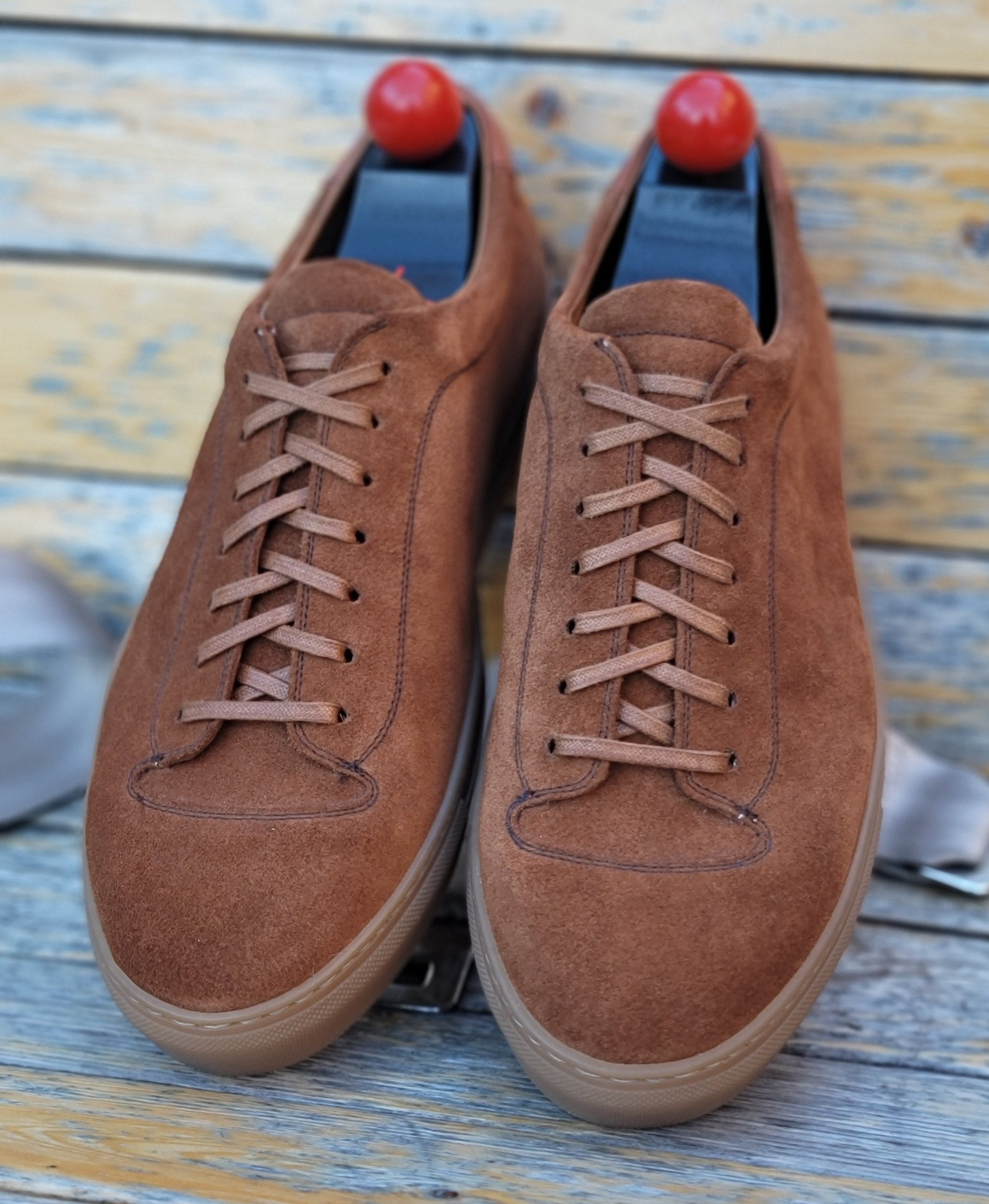Olympia - Cumin Suede / Gum Sole-Plimsoll Lace Up Laceup Sneakers-J.FitzPatrick Footwear