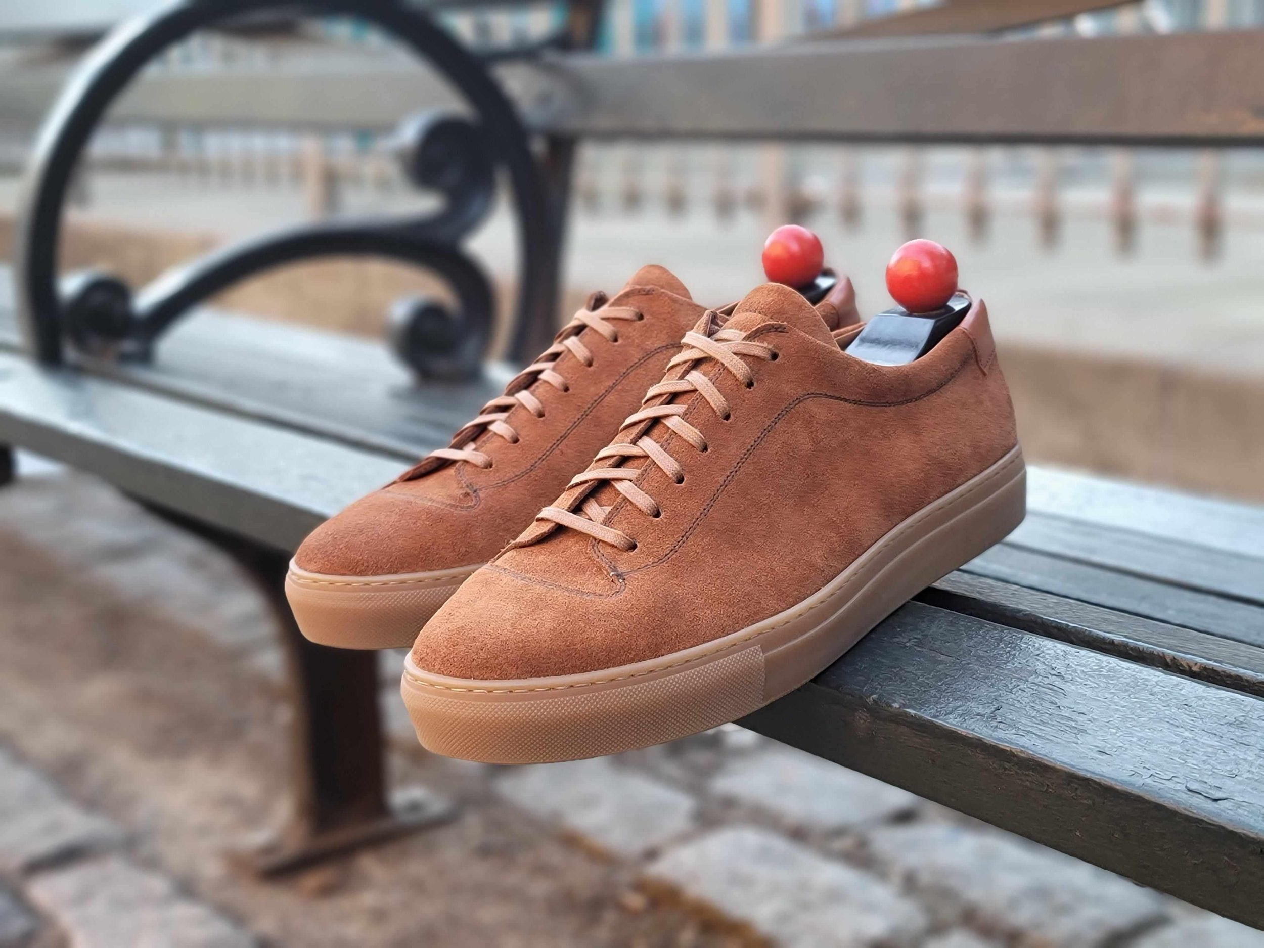 Olympia - Cumin Suede / Gum Sole-Plimsoll Lace Up Laceup Sneakers-J.FitzPatrick Footwear