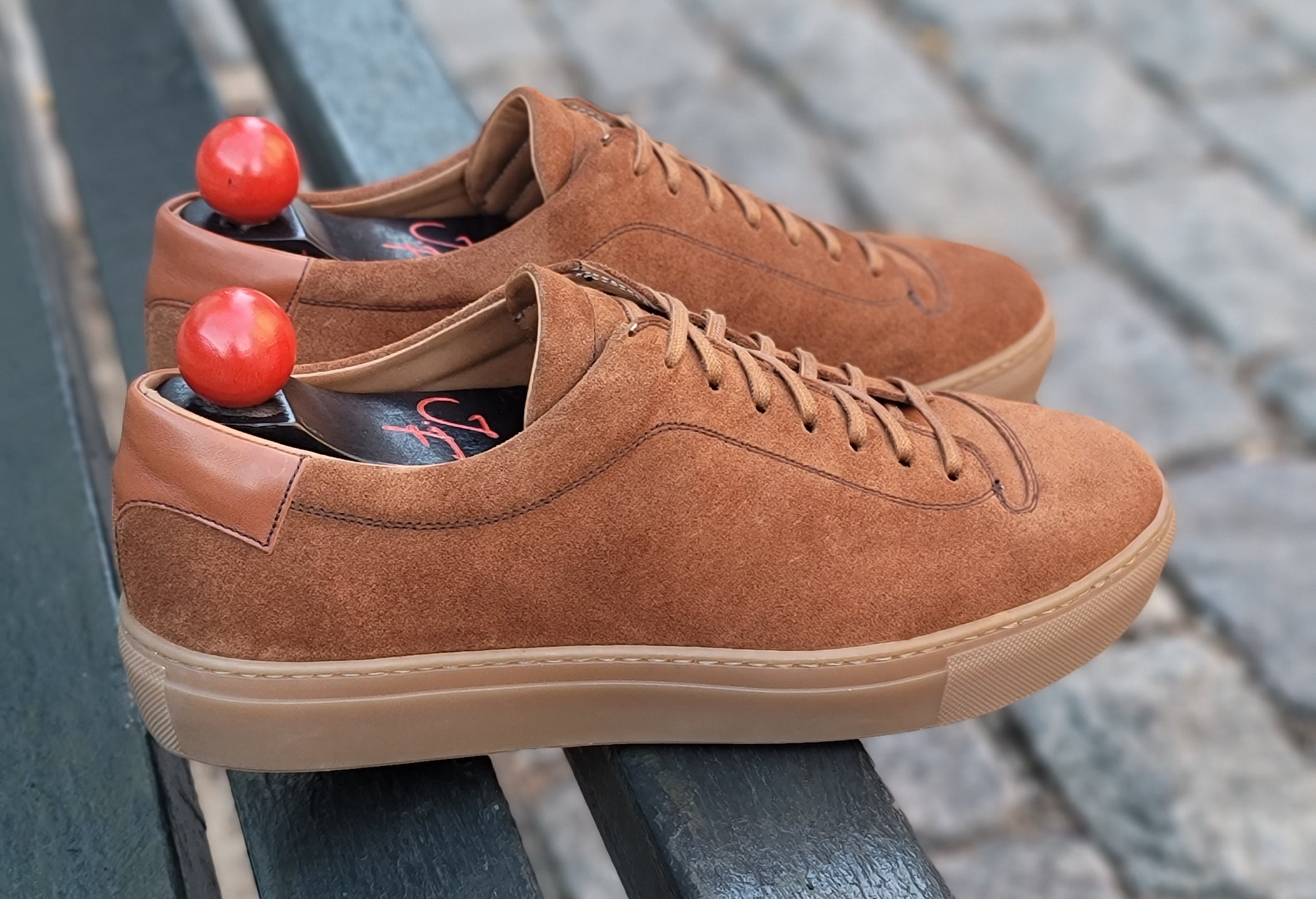 Olympia - Cumin Suede / Gum Sole-Plimsoll Lace Up Laceup Sneakers-J.FitzPatrick Footwear