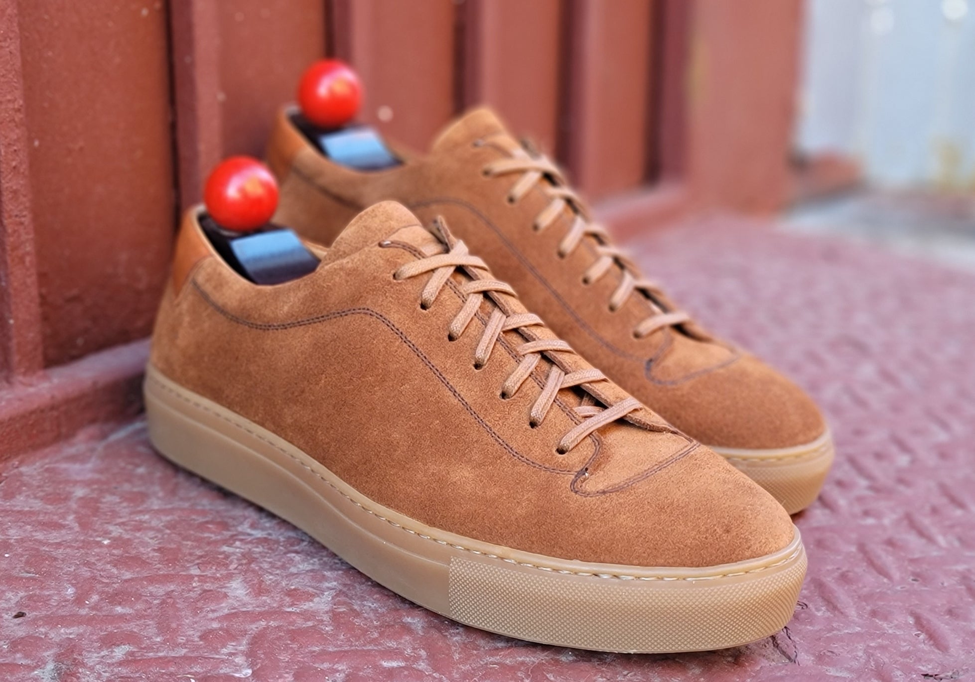 Olympia - Cumin Suede / Gum Sole-Plimsoll Lace Up Laceup Sneakers-J.FitzPatrick Footwear