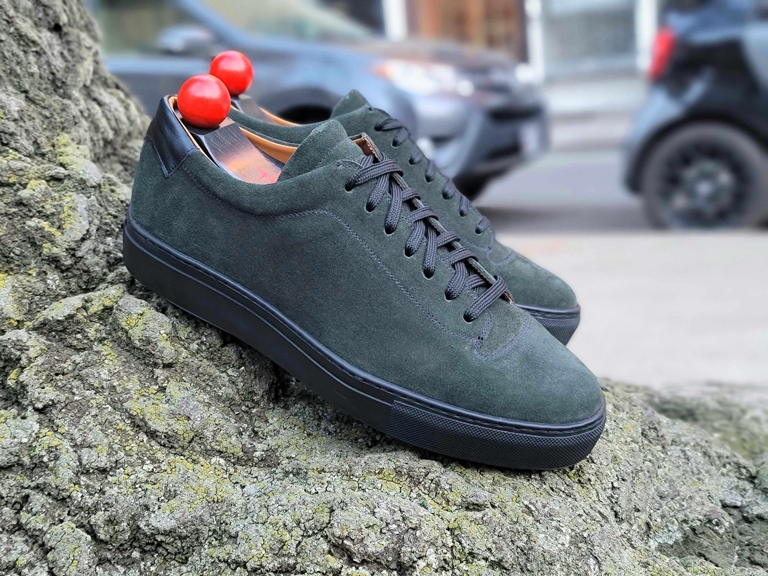 Olympia - Kale Suede / Black Sole-Plimsoll Lace Up Laceup Sneakers-J.FitzPatrick Footwear