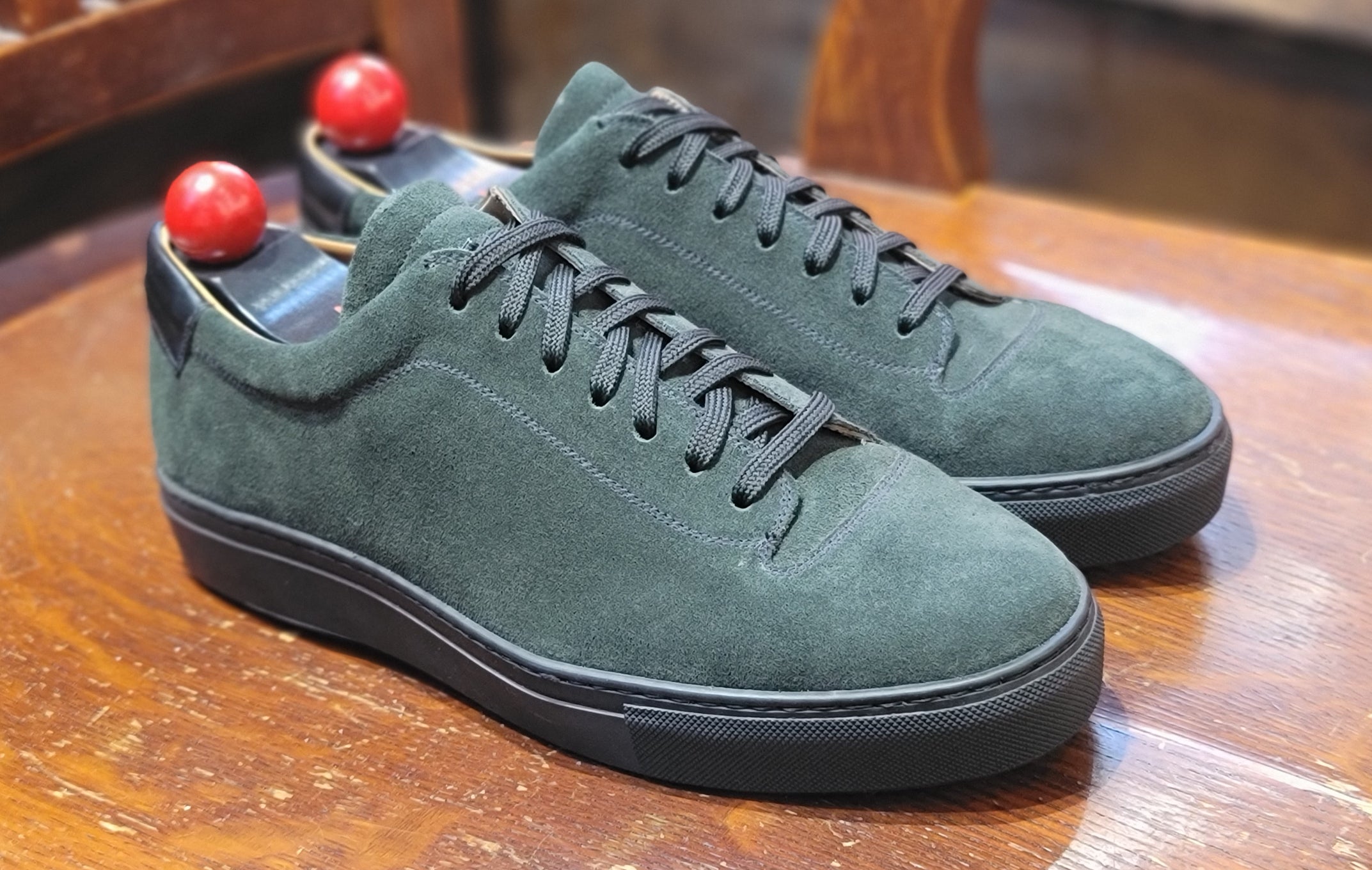 Olympia - Kale Suede / Black Sole-Plimsoll Lace Up Laceup Sneakers-J.FitzPatrick Footwear