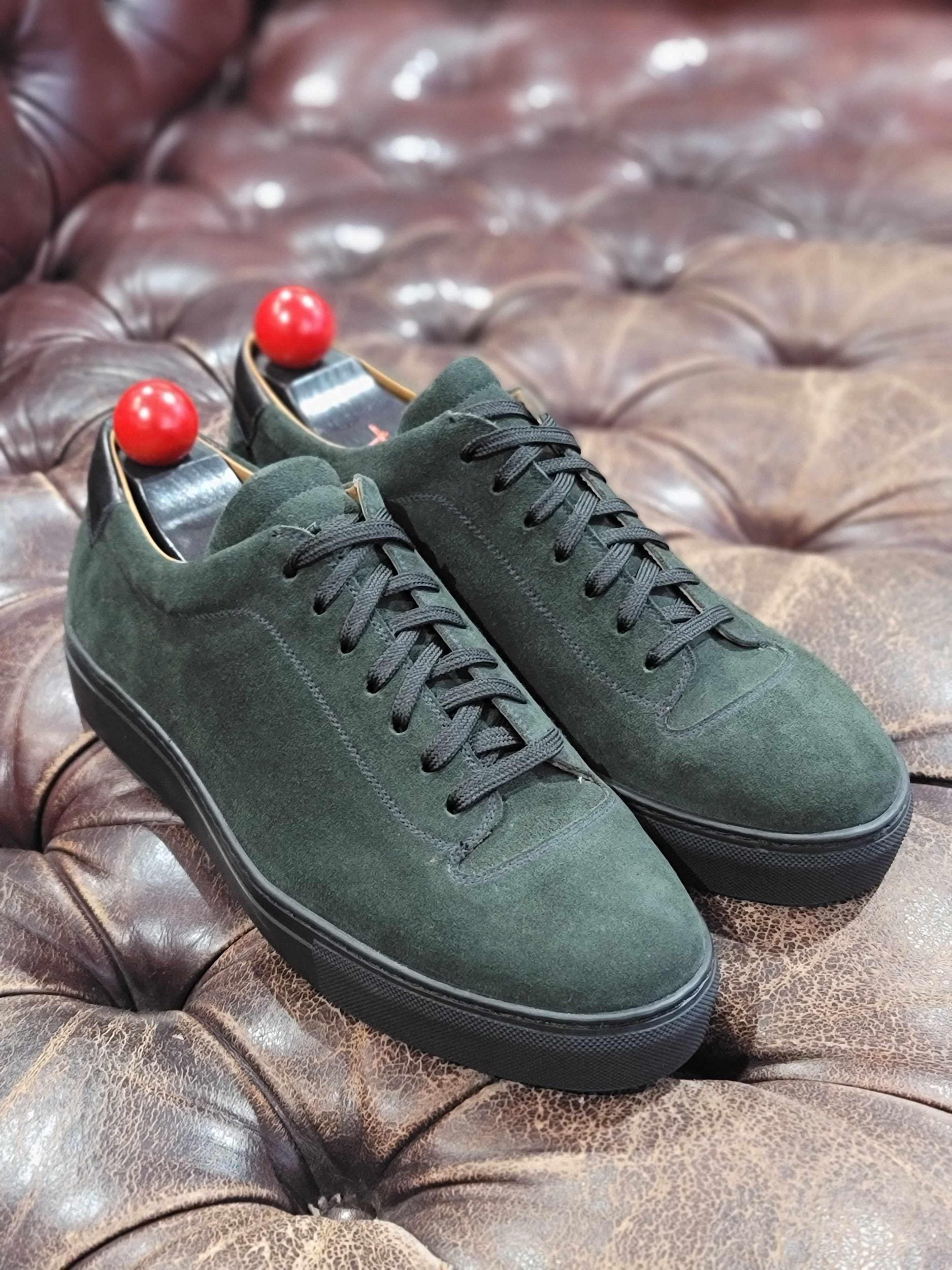 Olympia - Kale Suede / Black Sole-Plimsoll Lace Up Laceup Sneakers-J.FitzPatrick Footwear