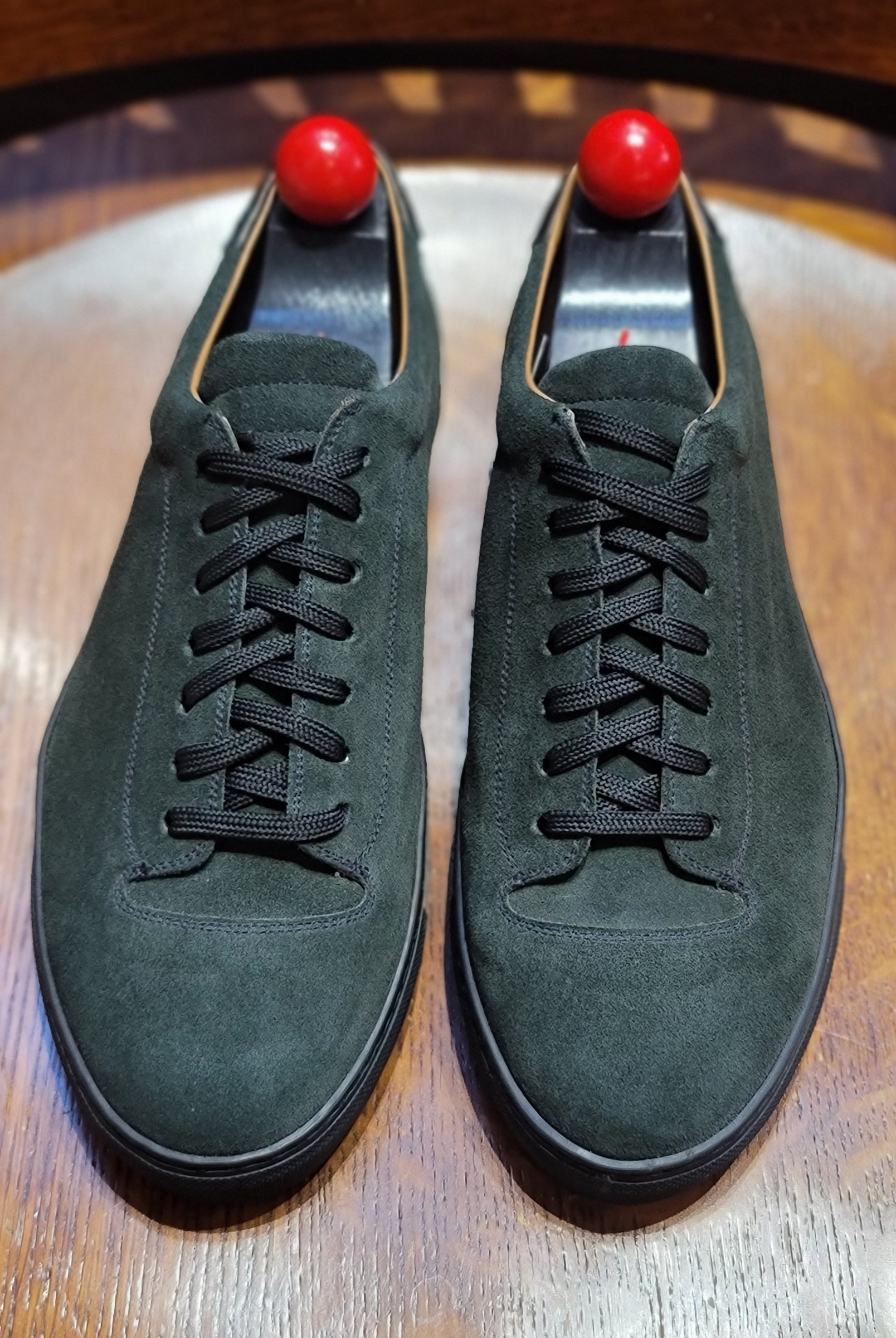 Olympia - Kale Suede / Black Sole-Plimsoll Lace Up Laceup Sneakers-J.FitzPatrick Footwear