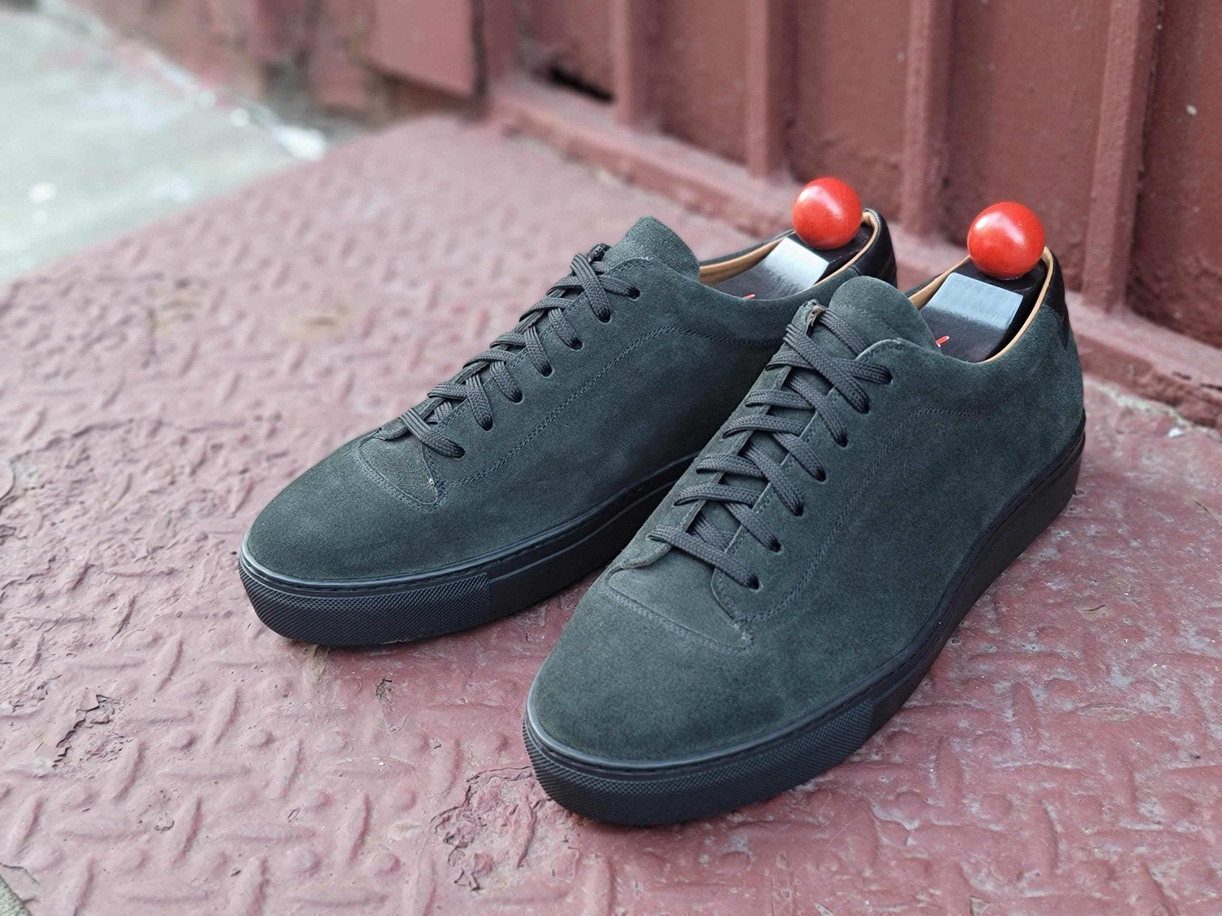 Olympia - Kale Suede / Black Sole-Plimsoll Lace Up Laceup Sneakers-J.FitzPatrick Footwear