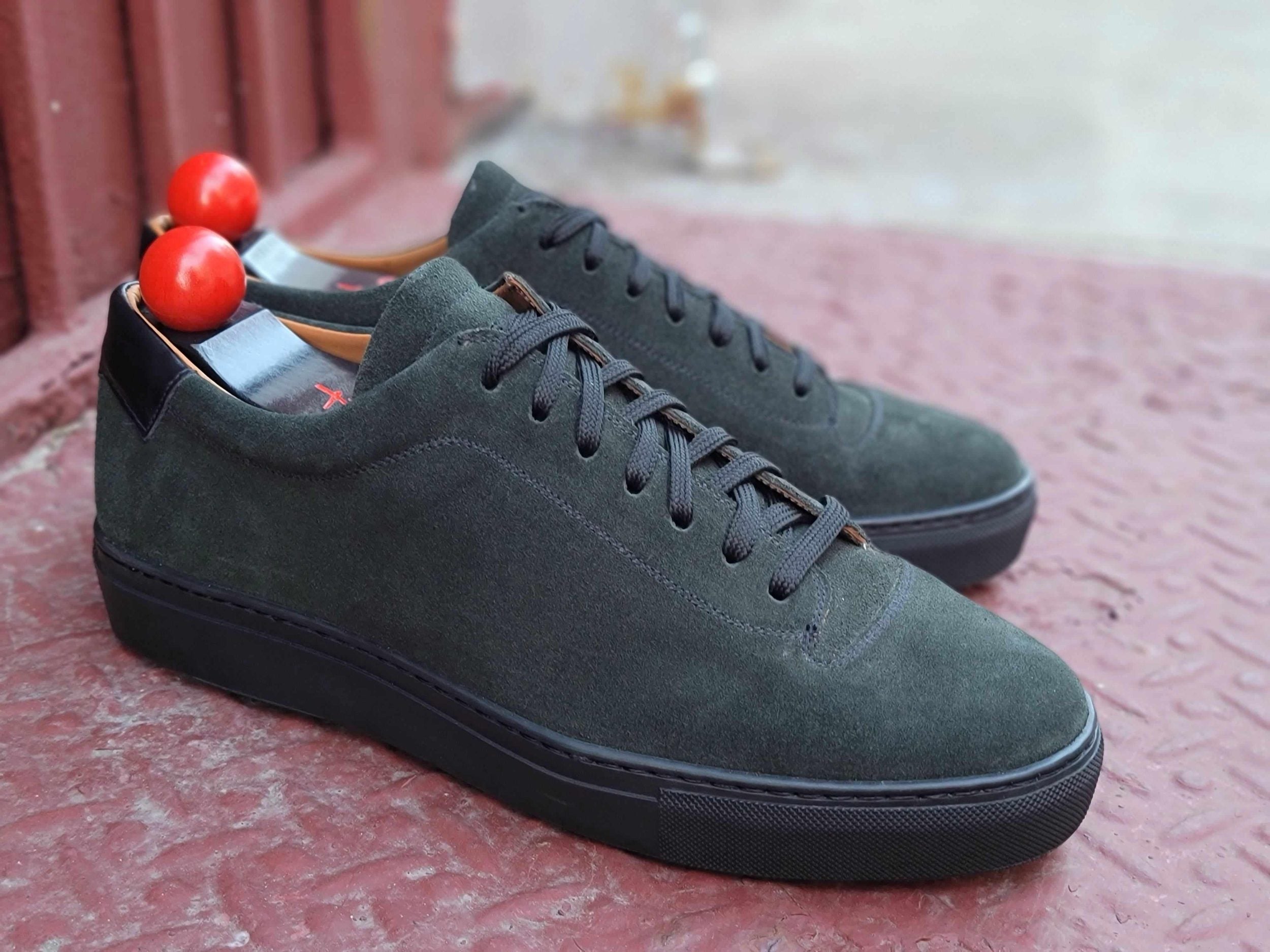 Olympia - Kale Suede / Black Sole-Plimsoll Lace Up Laceup Sneakers-J.FitzPatrick Footwear