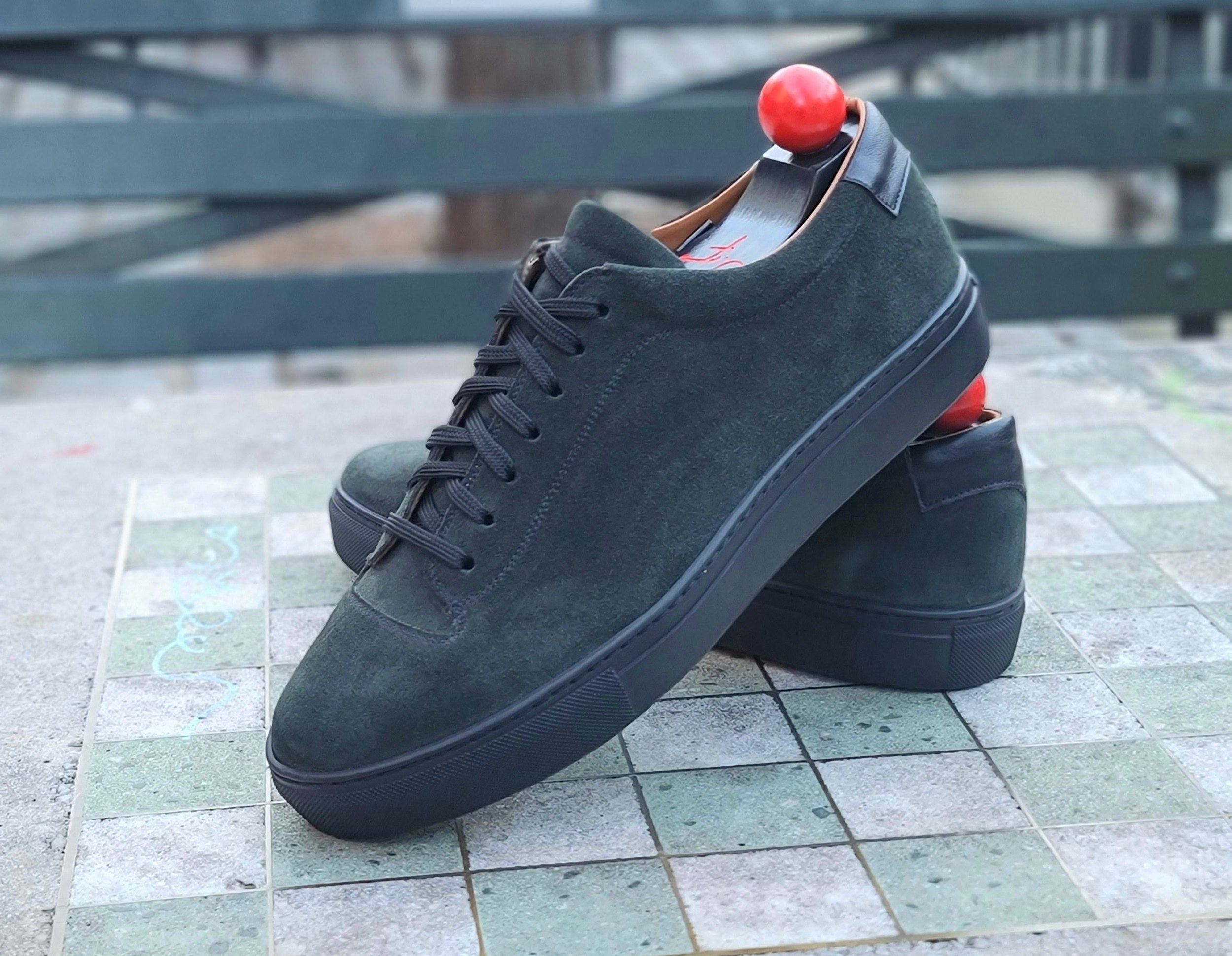 Olympia - Kale Suede / Black Sole-Plimsoll Lace Up Laceup Sneakers-J.FitzPatrick Footwear