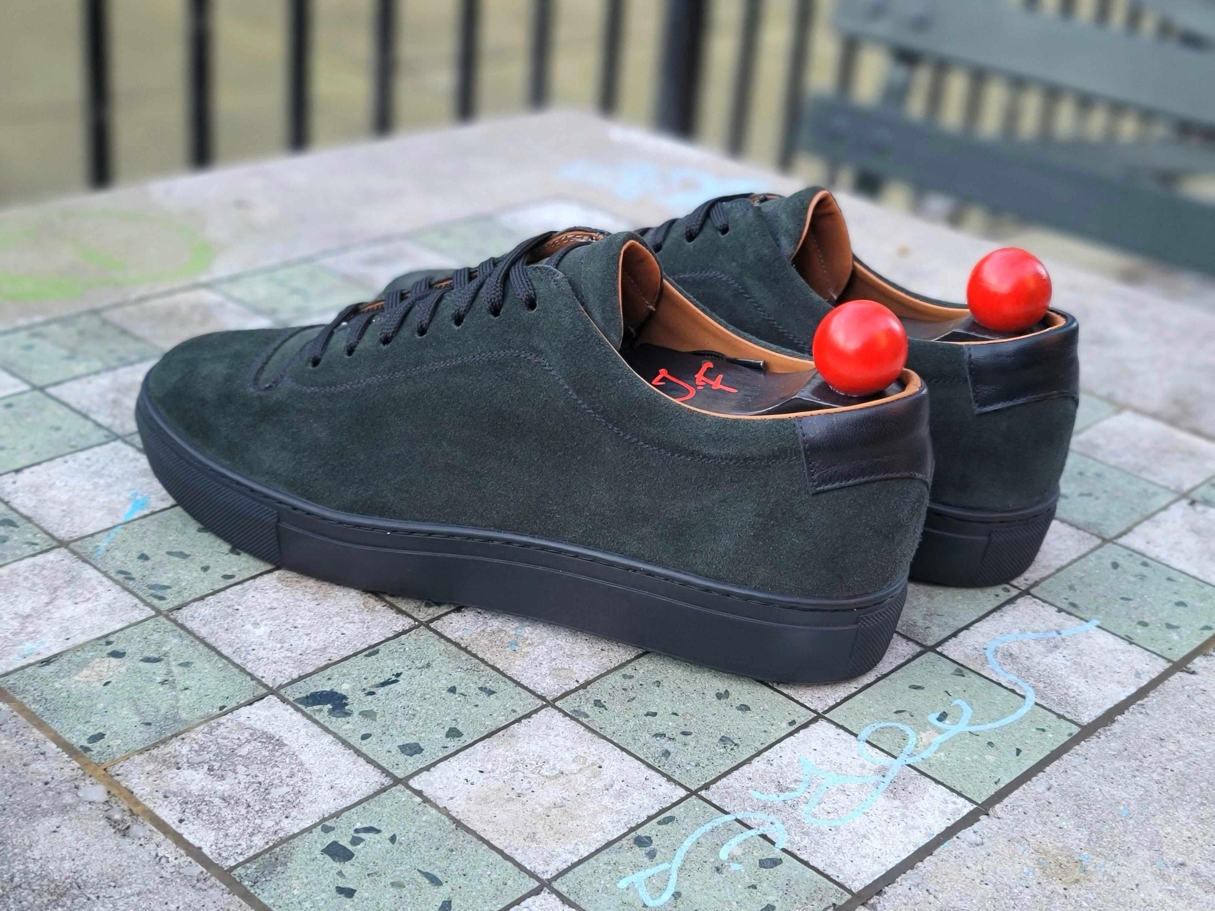 Olympia - Kale Suede / Black Sole-Plimsoll Lace Up Laceup Sneakers-J.FitzPatrick Footwear