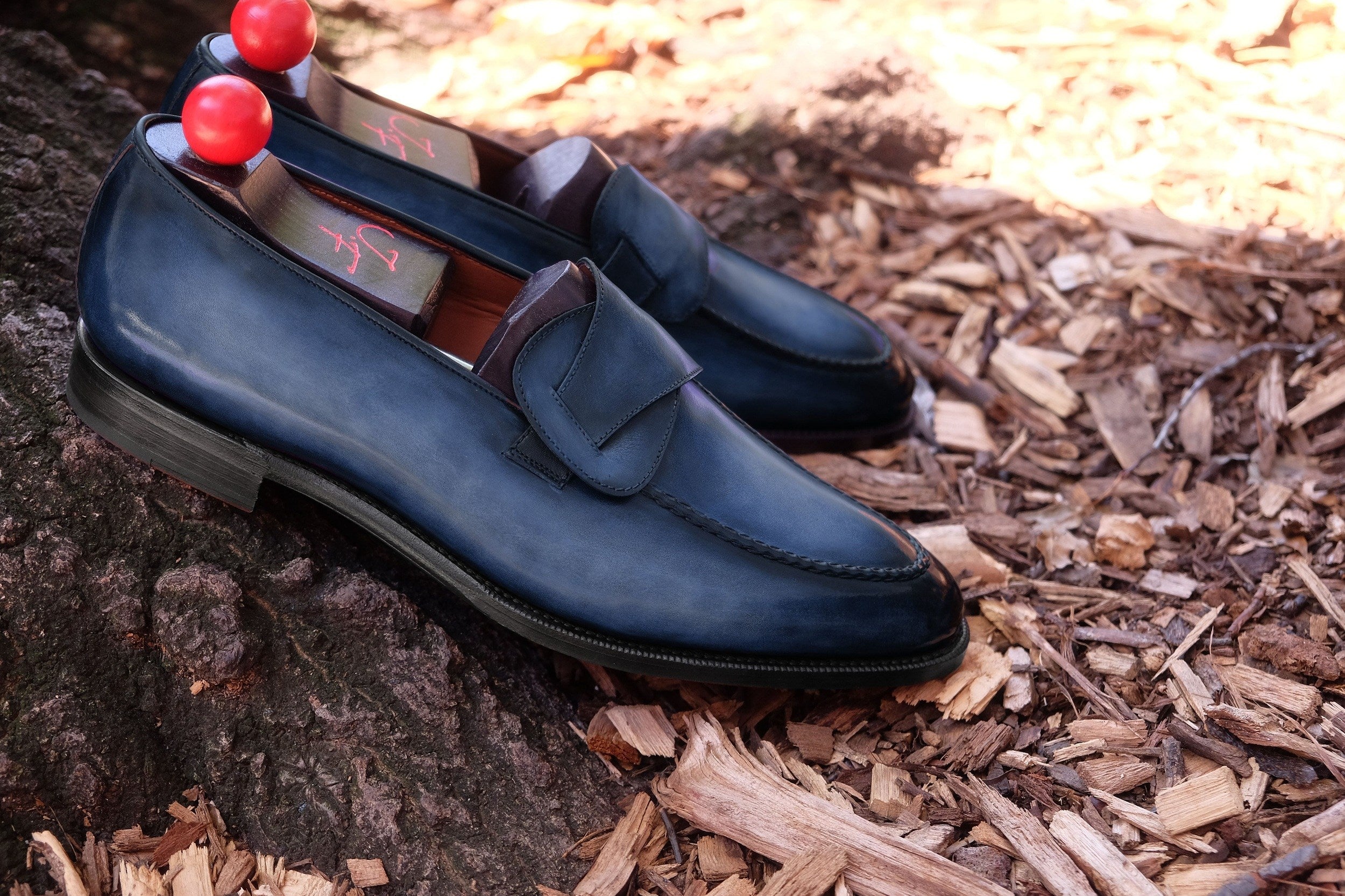 Patina Cobalt - MTO - Hawthorne-Made To Order Butterfly Loafer Custom Patina-J.FitzPatrick Footwear