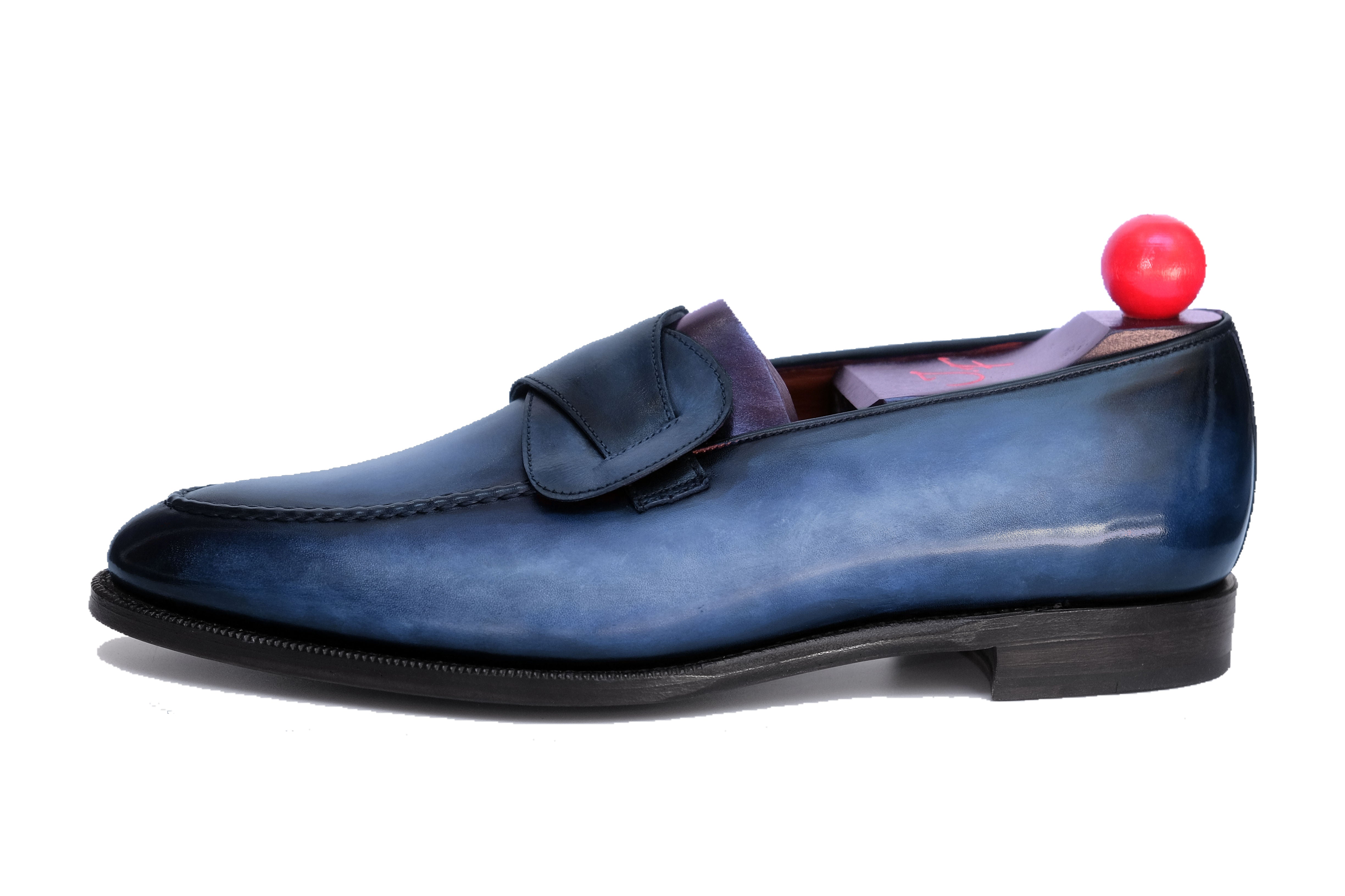 Patina Cobalt - MTO - Hawthorne-Made To Order Butterfly Loafer Custom Patina-J.FitzPatrick Footwear