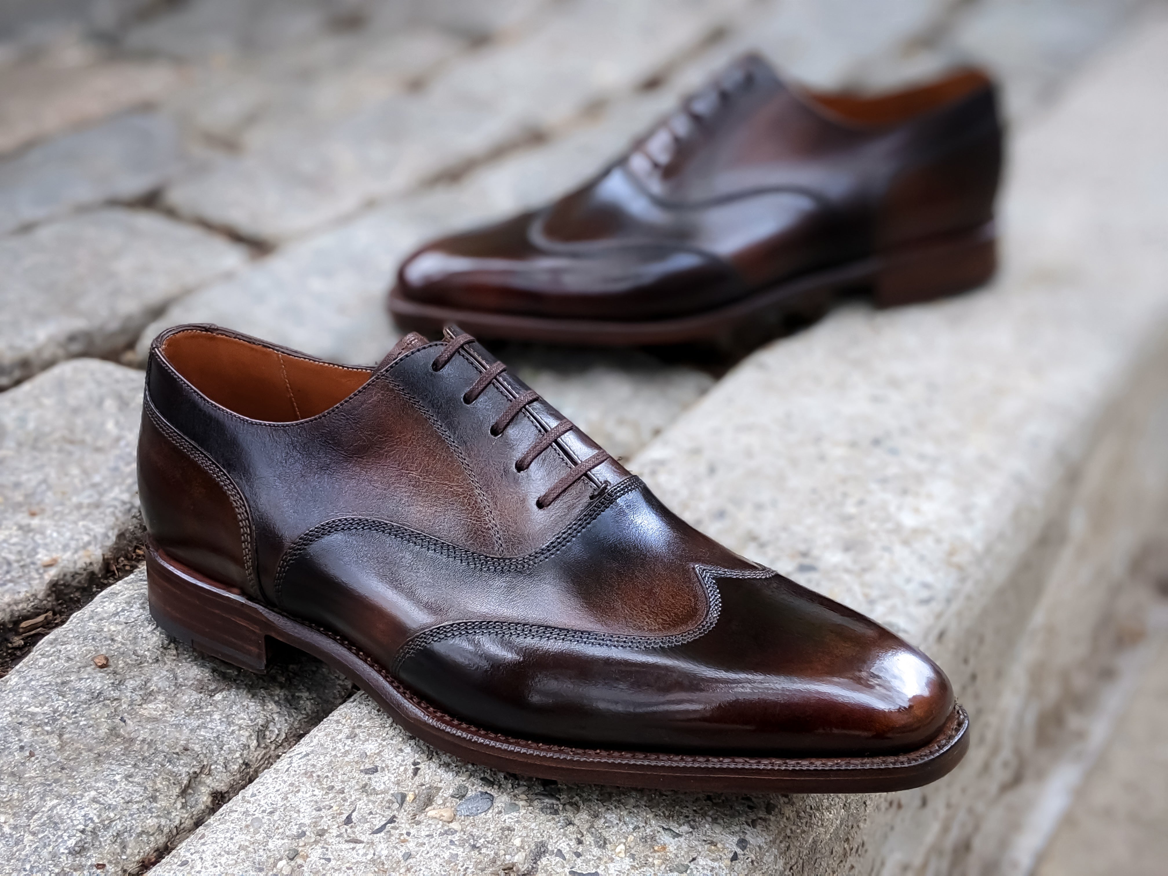 Patina Havana Waves - MTO - Pullman-Made To Order Oxfords Custom Patina-J.FitzPatrick Footwear