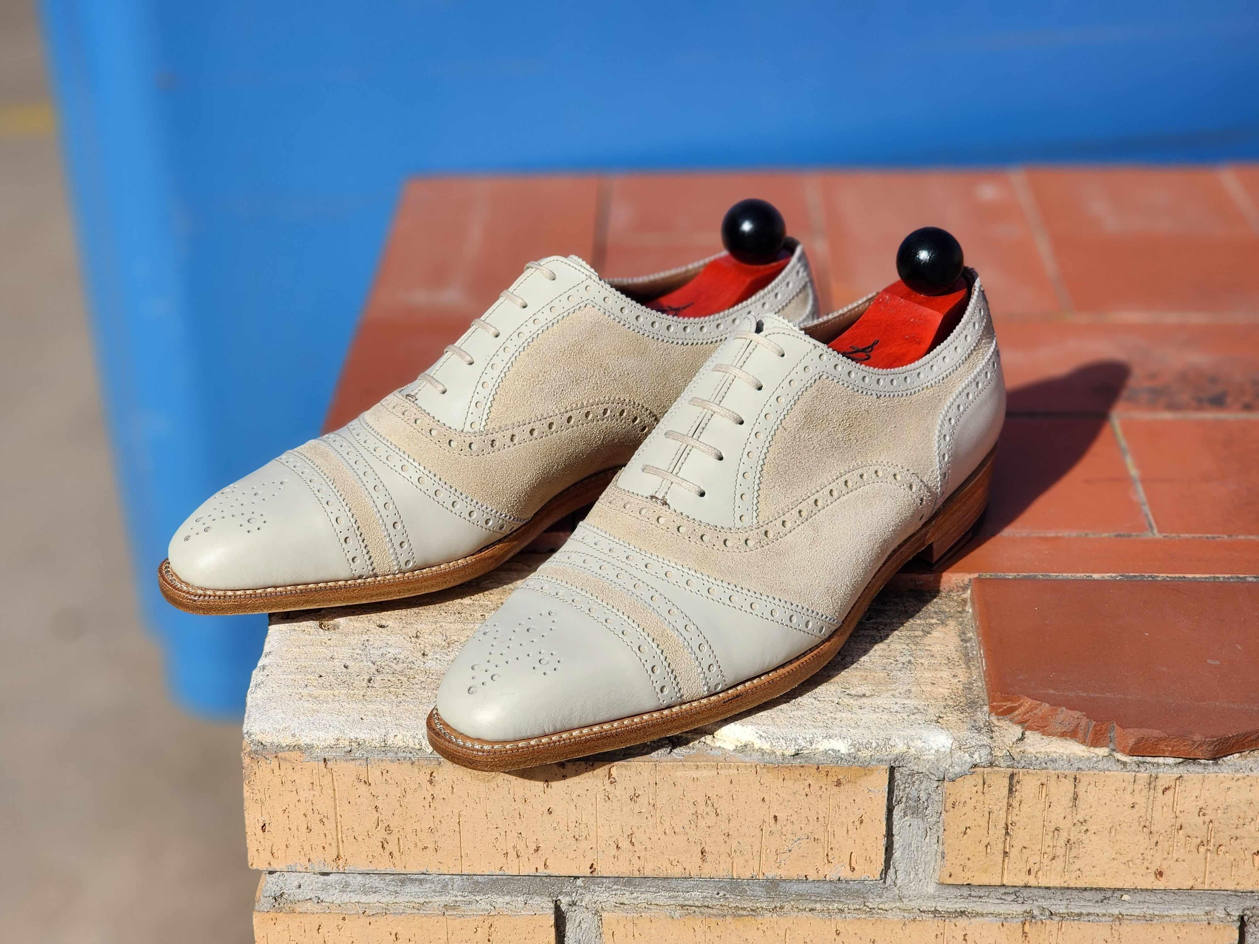 Phillips - Cream Calf / Cream Suede-Captoe Cap Toe Oxfords-J.FitzPatrick Footwear