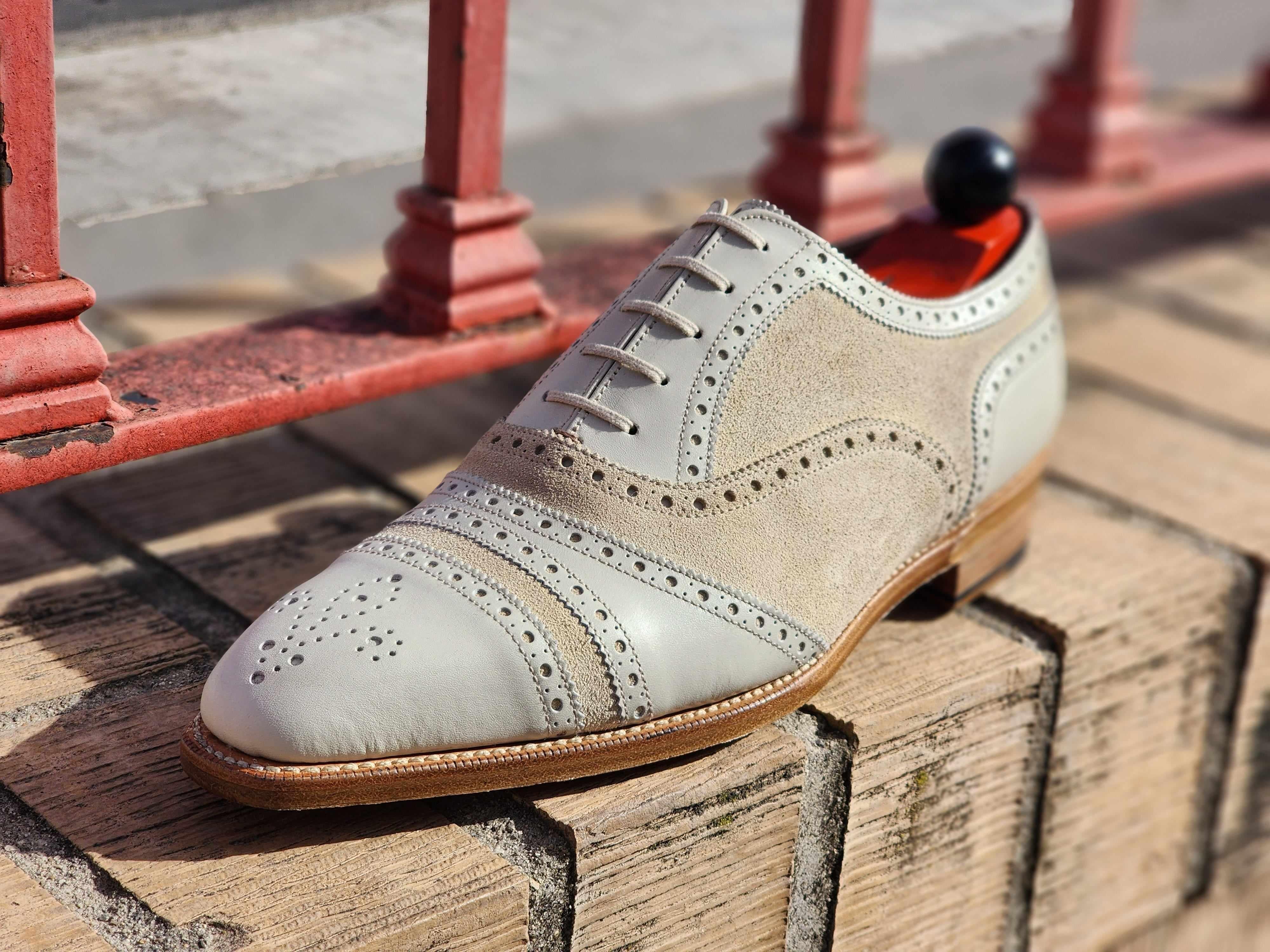 Phillips - Cream Calf / Cream Suede-Captoe Cap Toe Oxfords-J.FitzPatrick Footwear