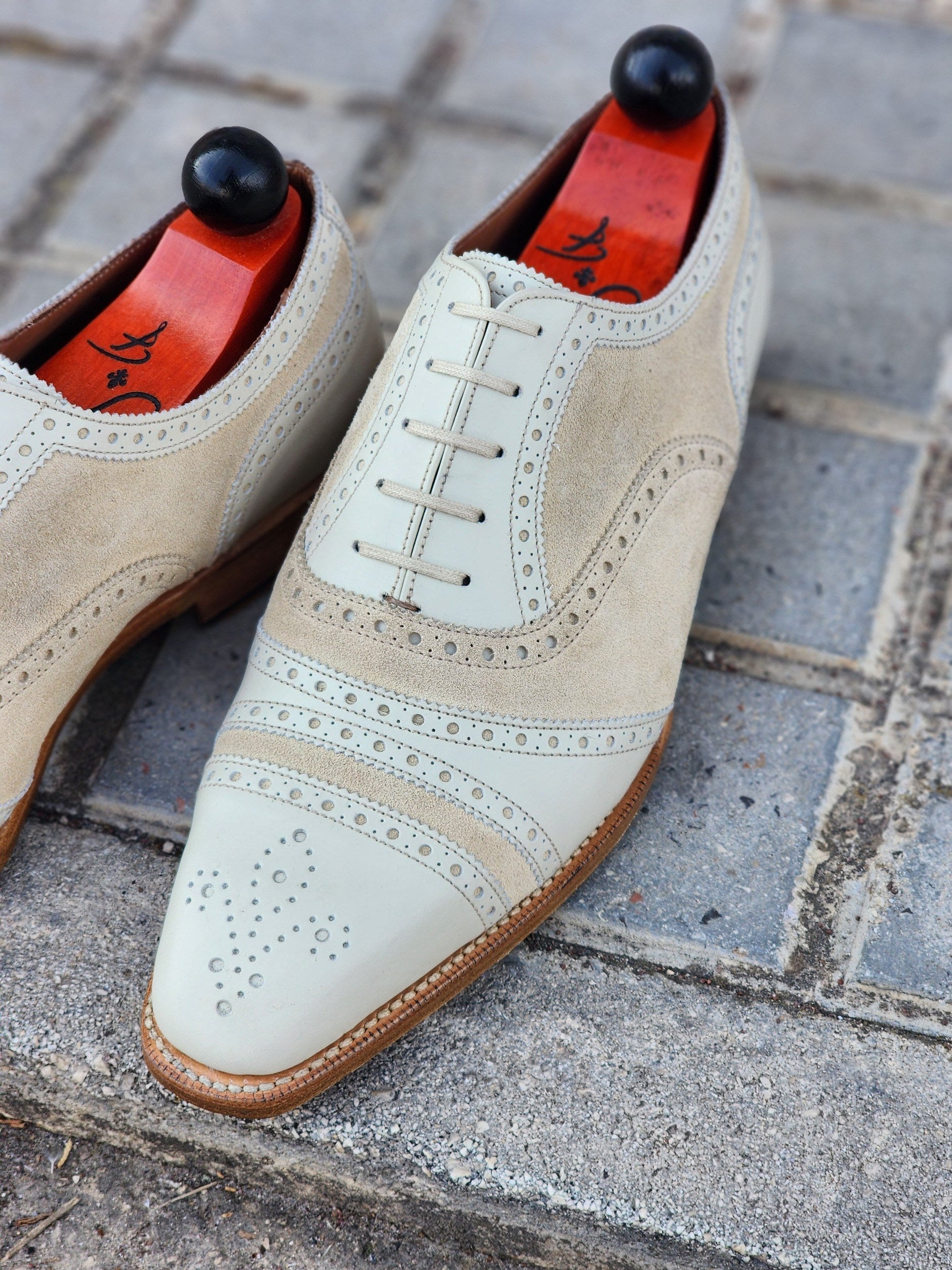 Phillips - Cream Calf / Cream Suede-Captoe Cap Toe Oxfords-J.FitzPatrick Footwear