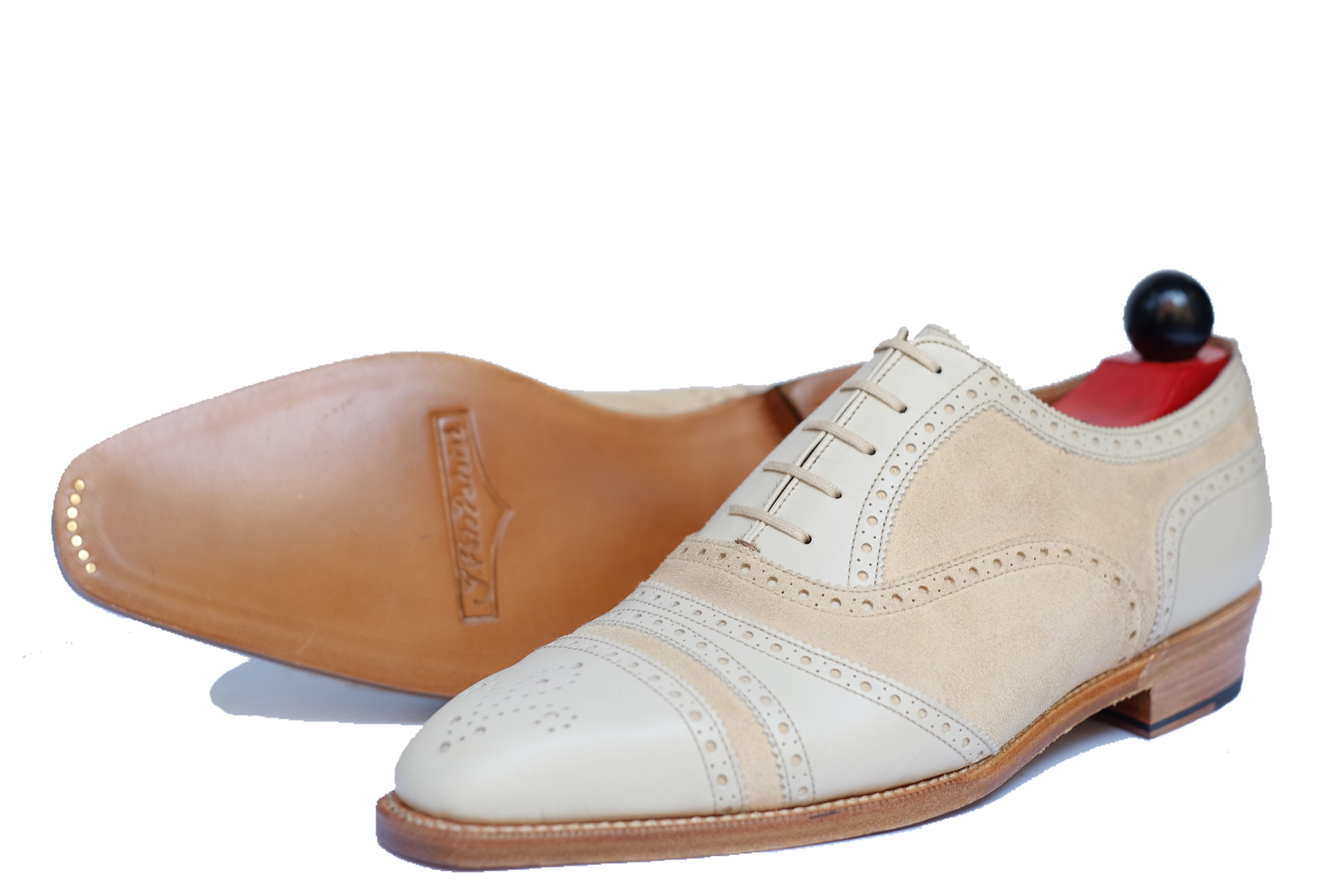 Phillips - Cream Calf / Cream Suede-Captoe Cap Toe Oxfords-J.FitzPatrick Footwear