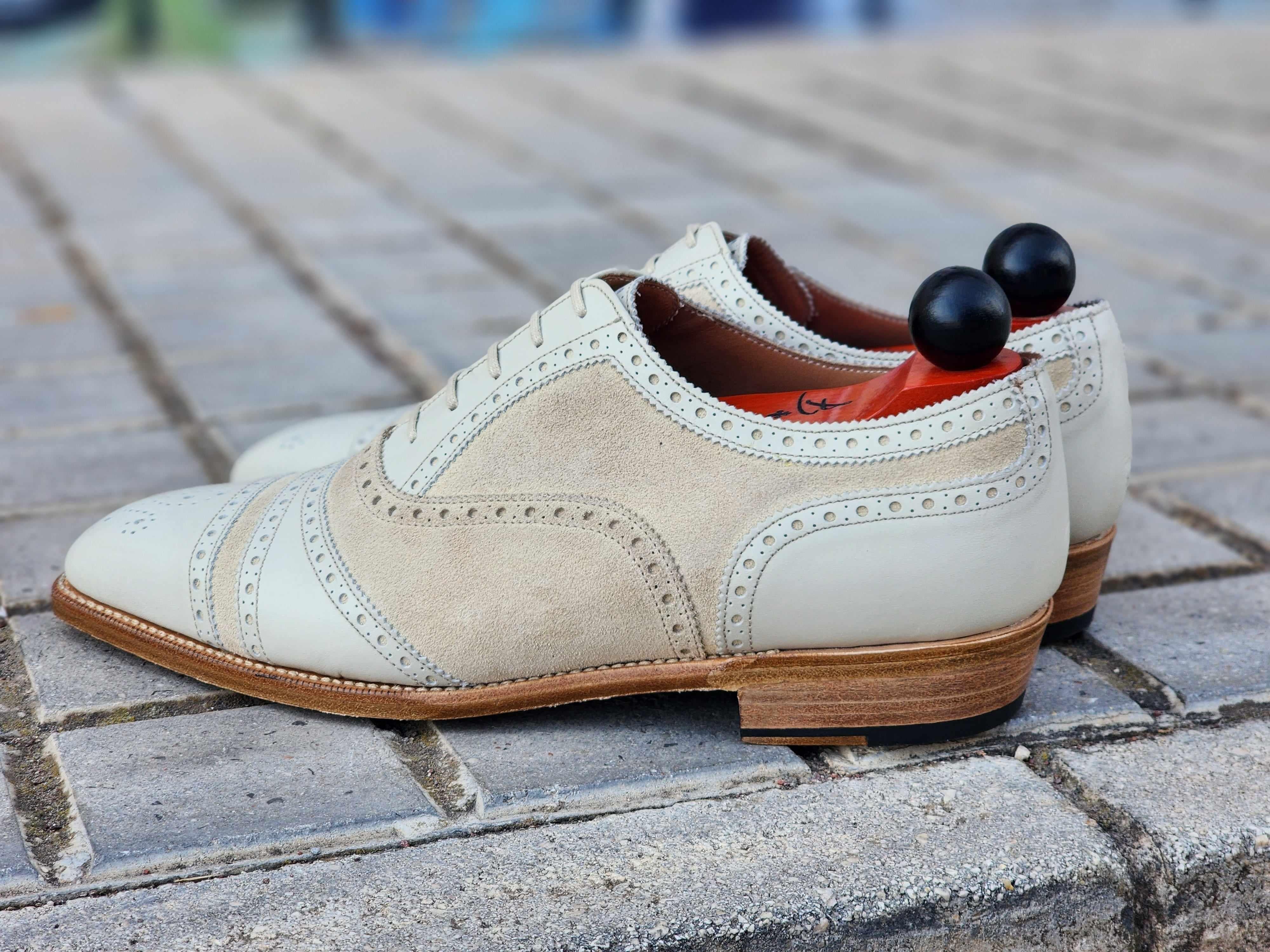 Phillips - Cream Calf / Cream Suede-Captoe Cap Toe Oxfords-J.FitzPatrick Footwear