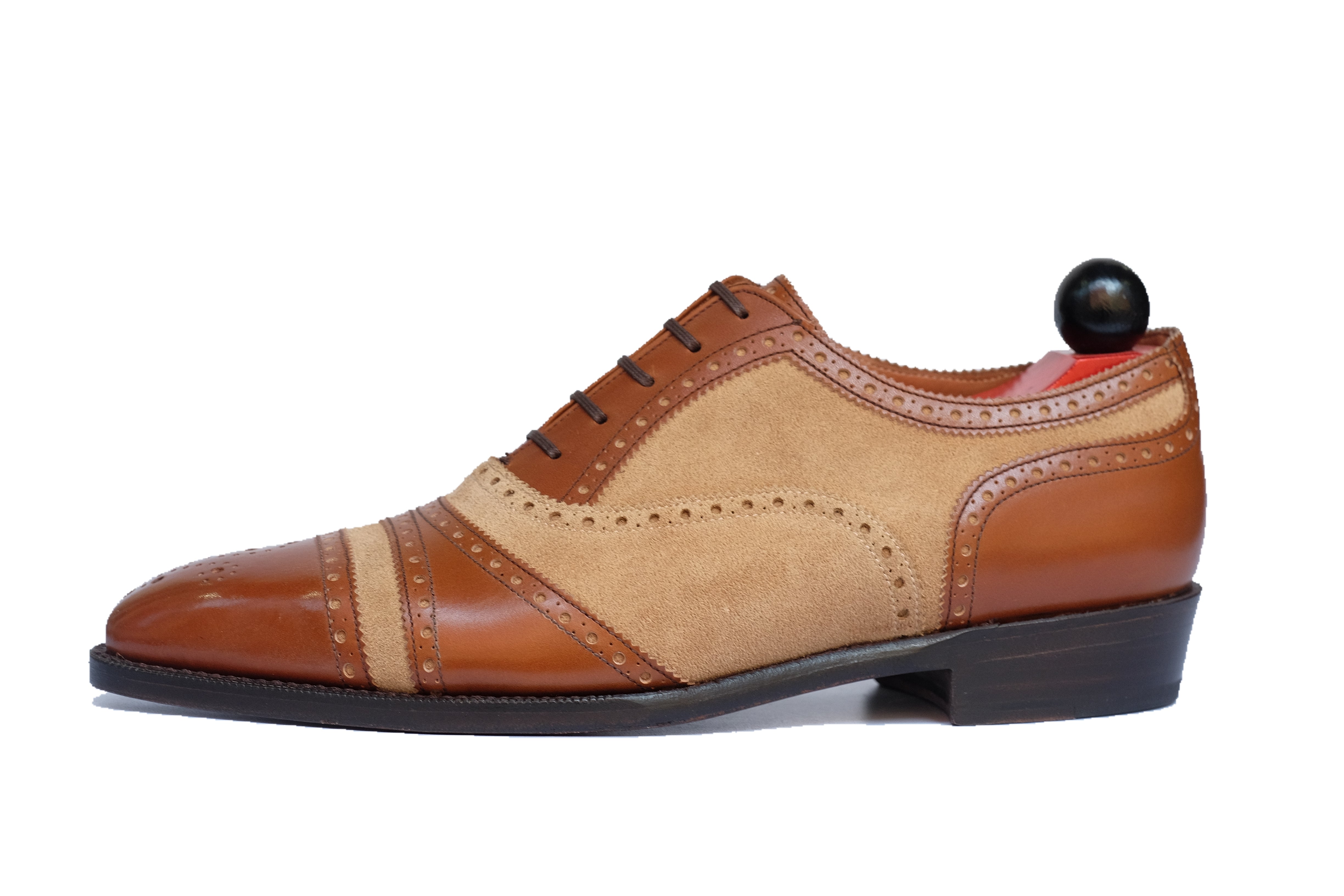 Phillips - Maple Calf / Beige Suede-Captoe Cap Toe Oxfords-J.FitzPatrick Footwear