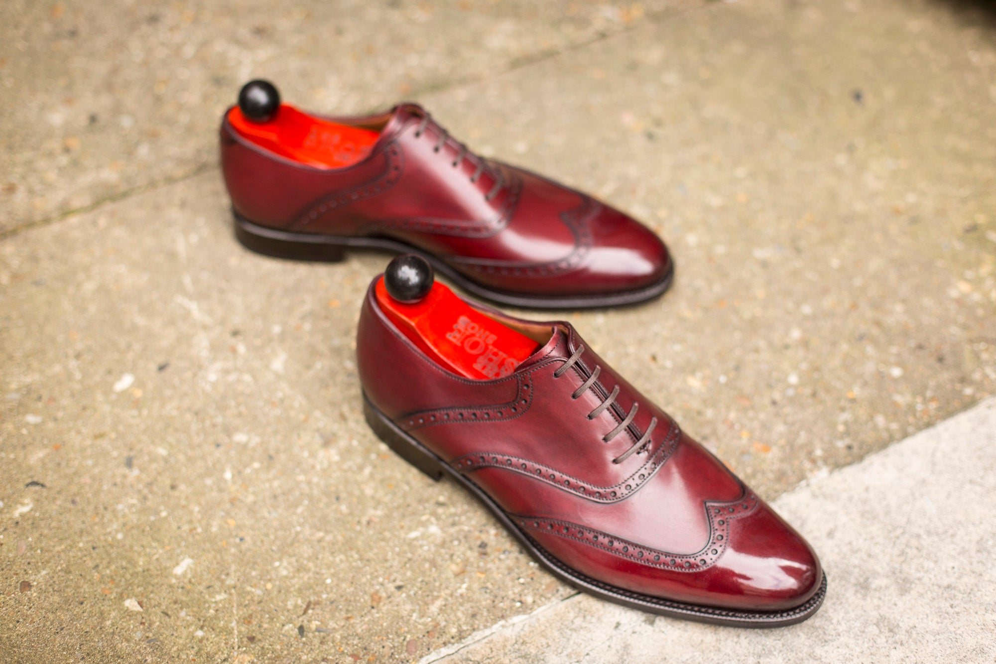 Phinney - MTO - Burgundy Calf - TMG Last - Single Leather Sole-Made To Order Wingtip Saddle Shoe Brogue Oxfords-J.FitzPatrick Footwear