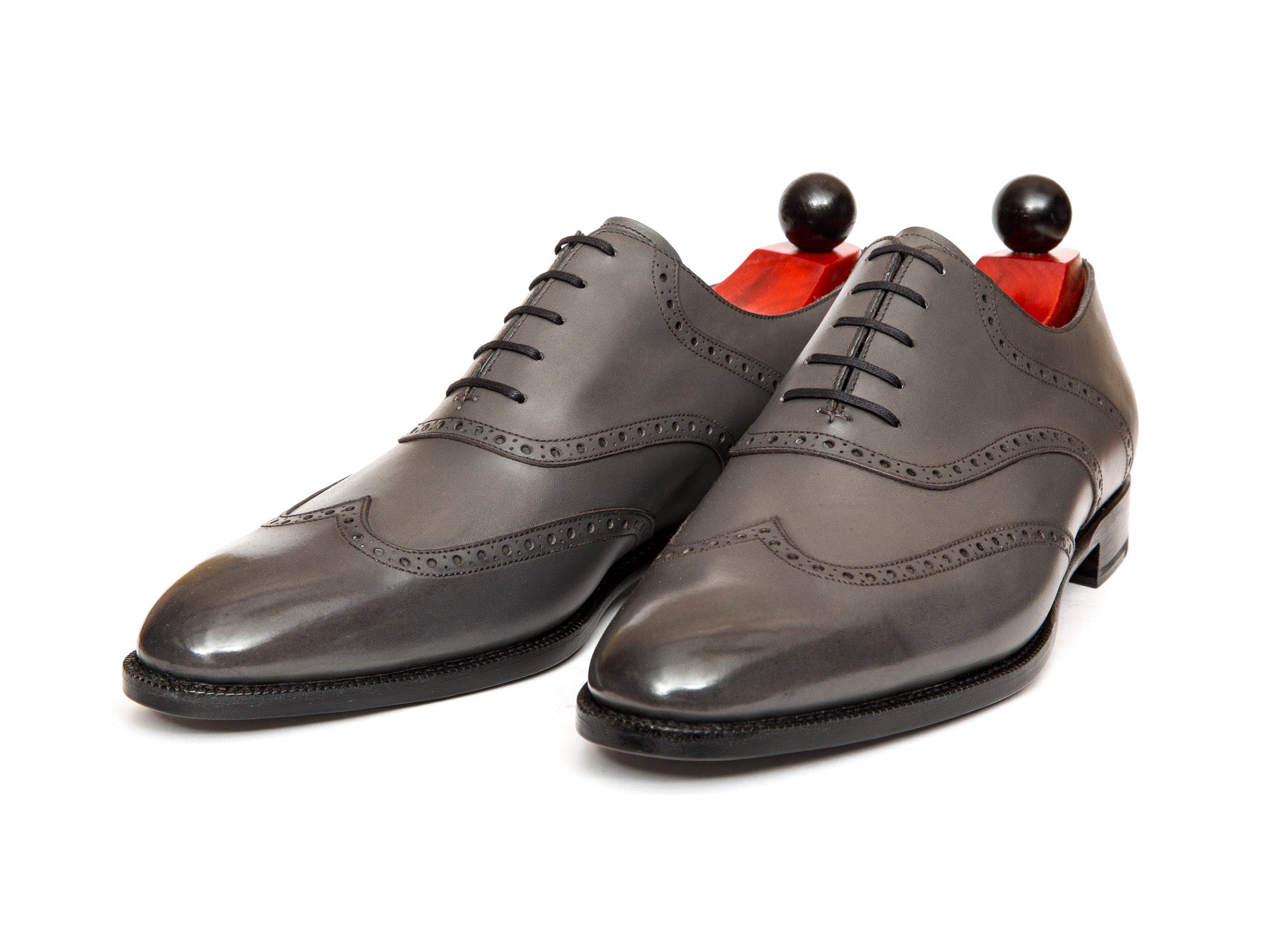 Phinney - MTO - Grey Calf - TMG Last - Single Leather Sole-Made To Order Wingtip Saddle Shoe Brogue Oxfords-J.FitzPatrick Footwear