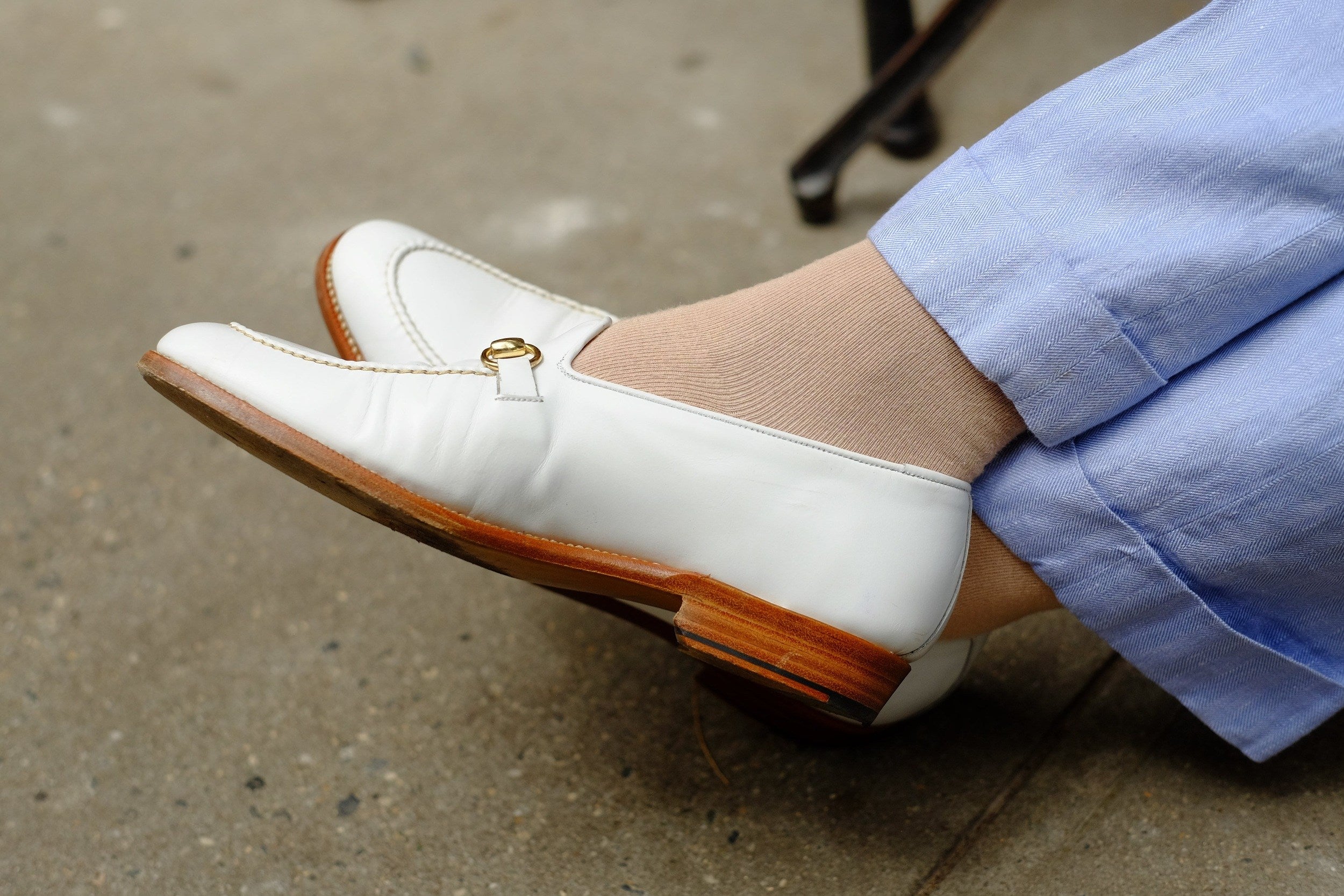 Pike - MTO - White Calf - TMG Last - Single Leather Sole-Made To Order Horsebit Horse Bit Loafer-J.FitzPatrick Footwear