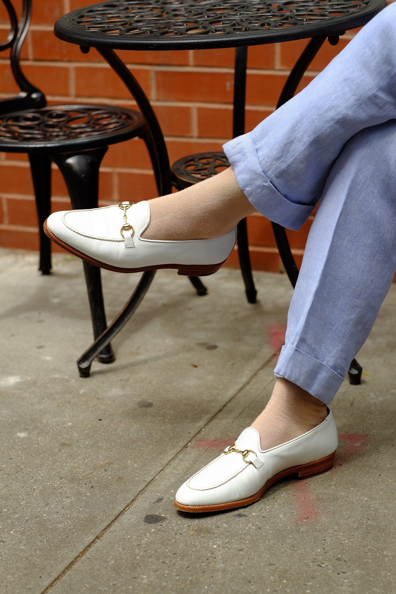 Pike - MTO - White Calf - TMG Last - Single Leather Sole-Made To Order Horsebit Horse Bit Loafer-J.FitzPatrick Footwear