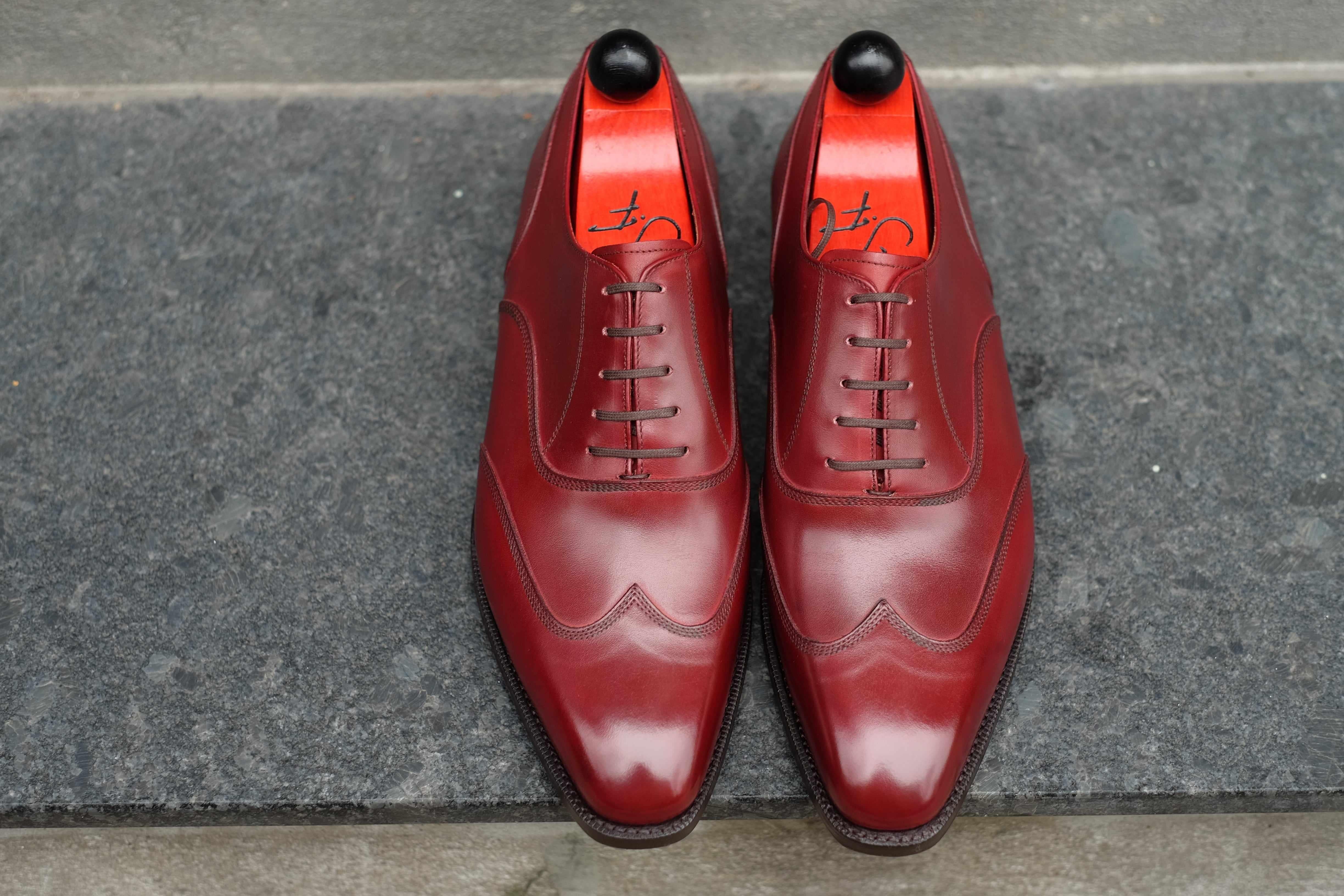 Pullman - Burgundy Calf-Austerity Brogue Oxfords-J.FitzPatrick Footwear
