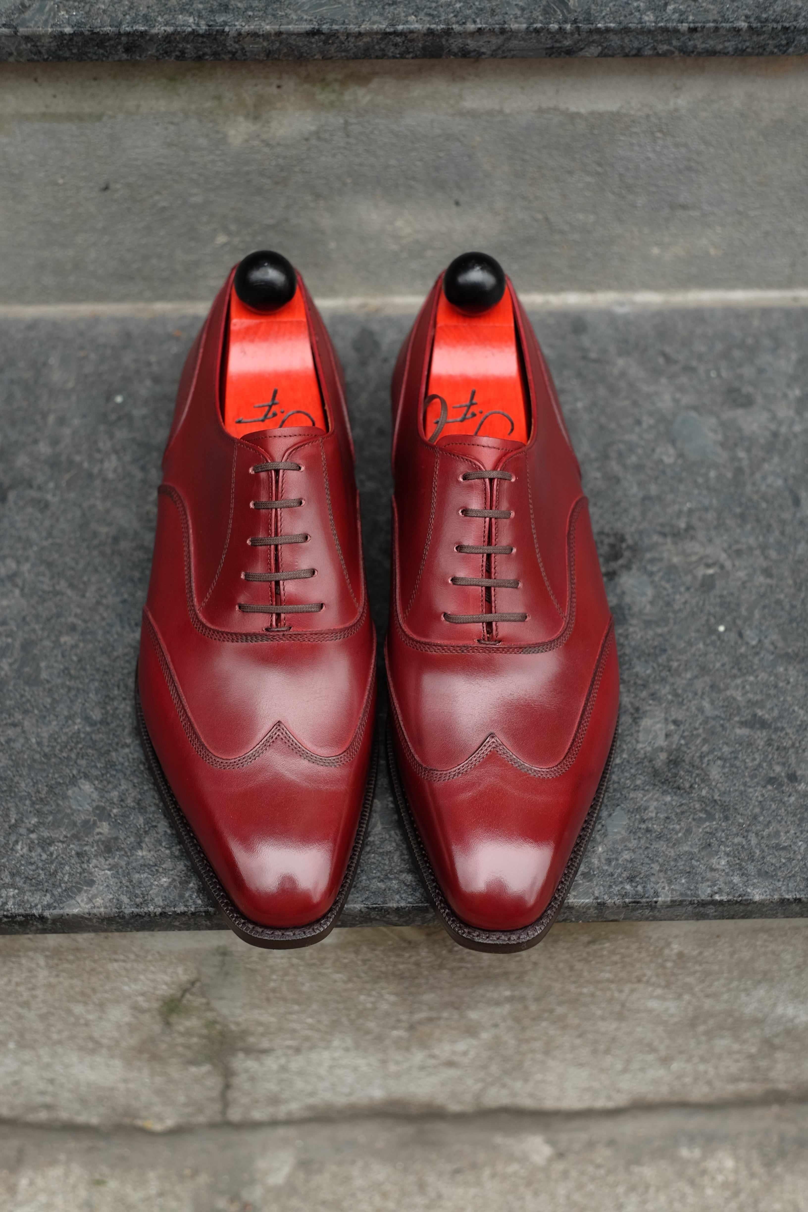 Pullman - Burgundy Calf-Austerity Brogue Oxfords-J.FitzPatrick Footwear