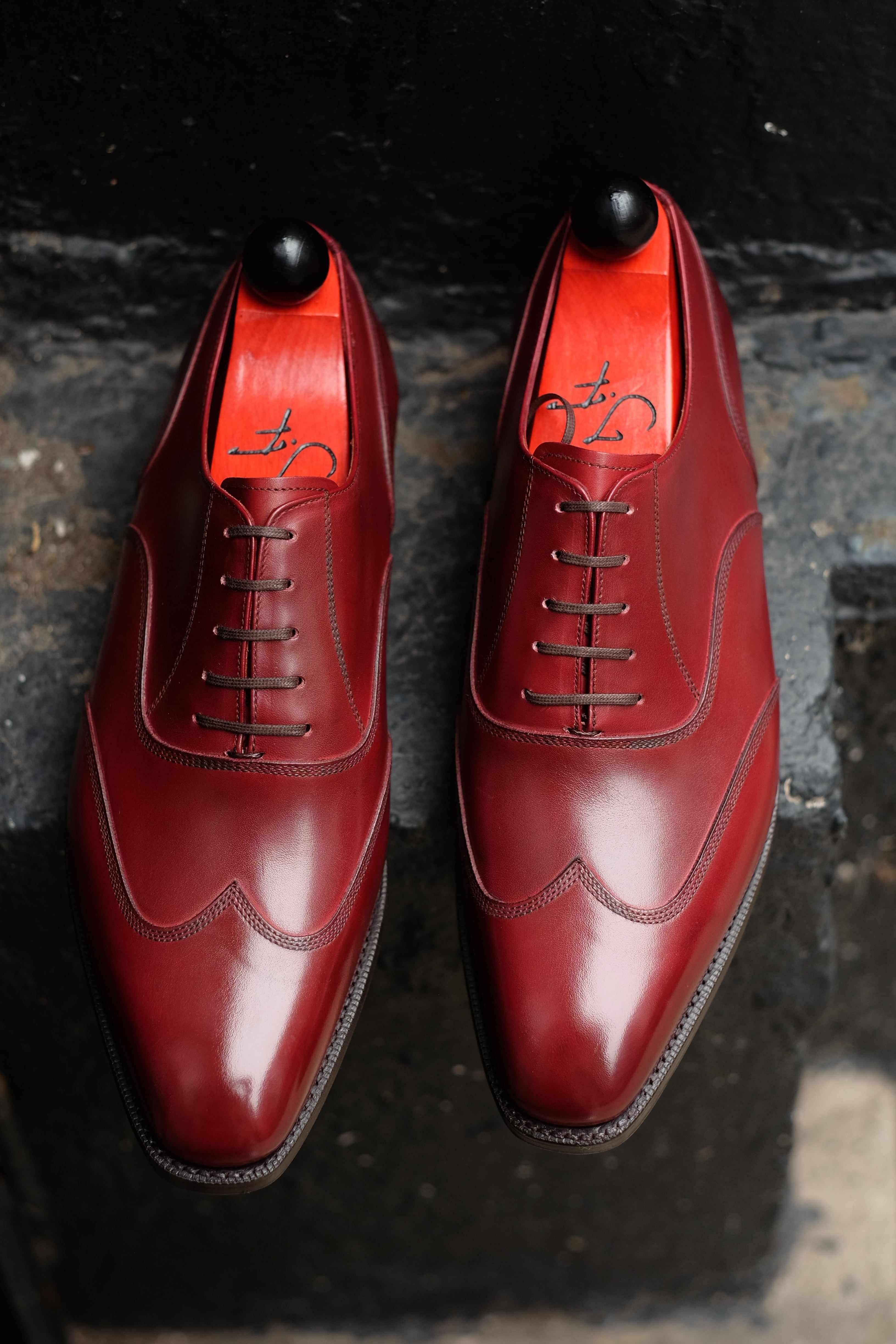 Pullman - Burgundy Calf-Austerity Brogue Oxfords-J.FitzPatrick Footwear