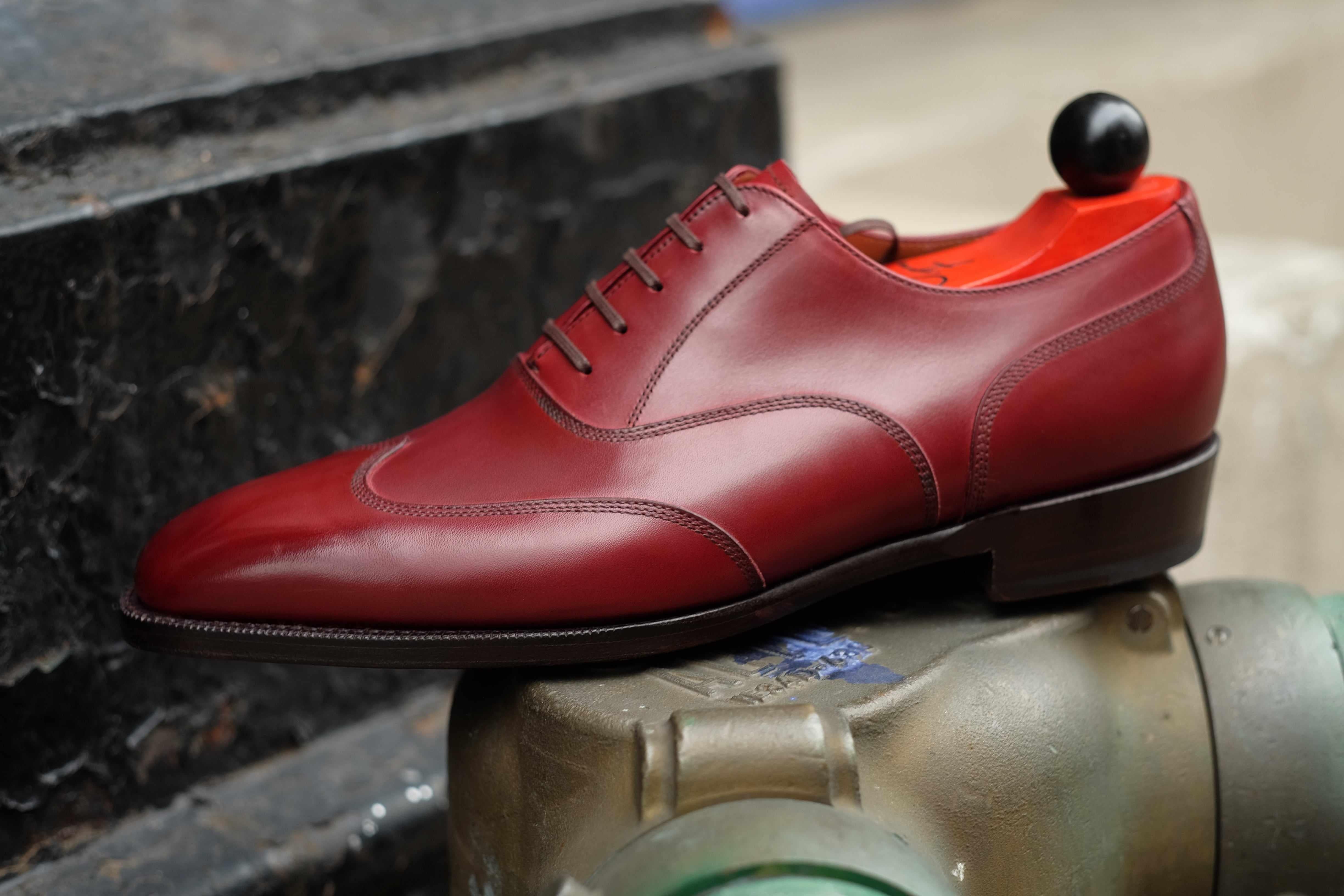Pullman - Burgundy Calf-Austerity Brogue Oxfords-J.FitzPatrick Footwear
