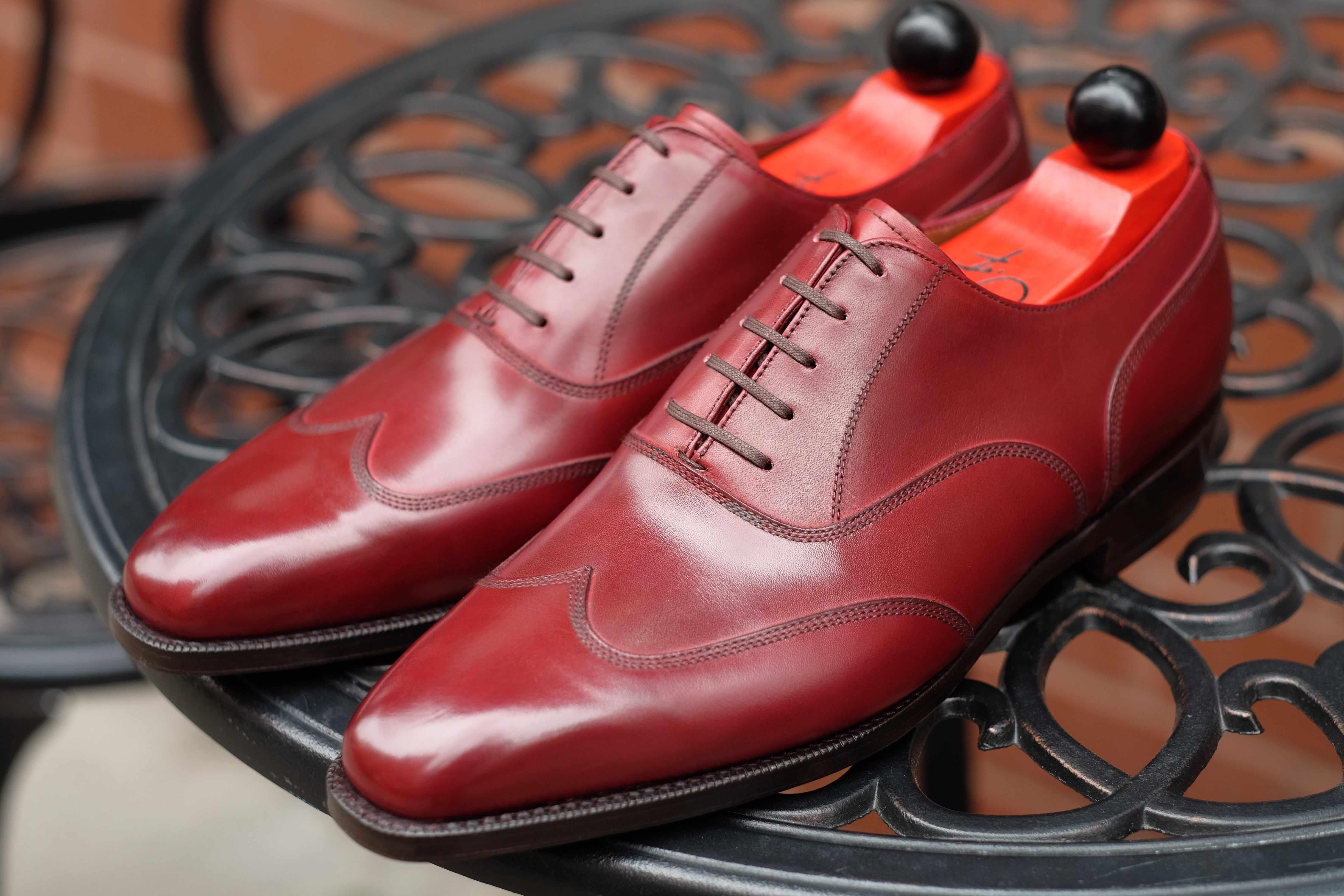 Pullman - Burgundy Calf-Austerity Brogue Oxfords-J.FitzPatrick Footwear