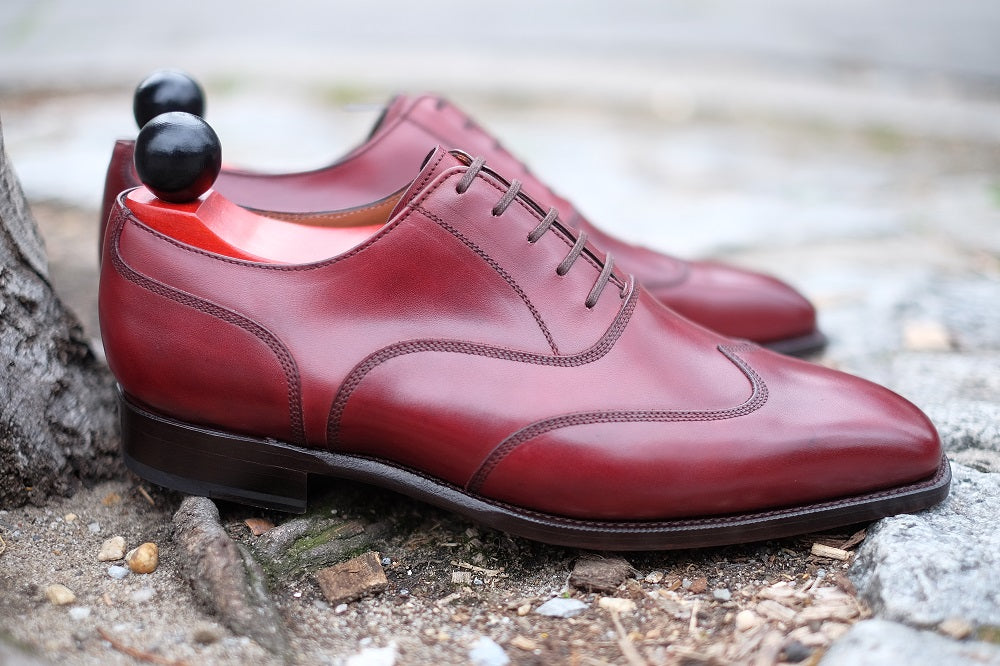 Pullman - MTO - Burgundy Calf - LPB Last - Single Leather Sole-Made To Order Austerity Brogue Oxfords-J.FitzPatrick Footwear