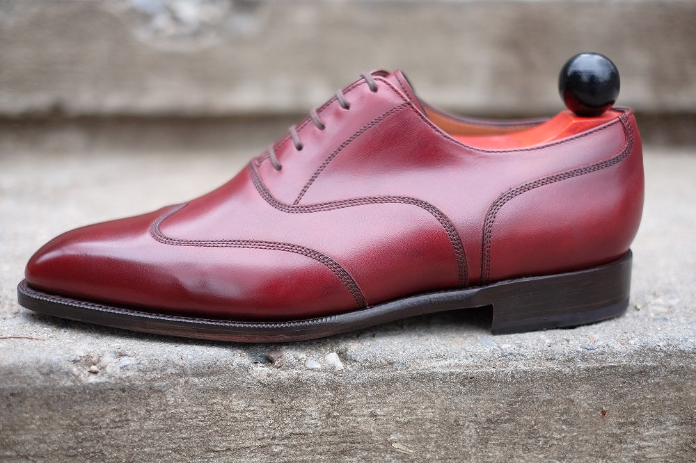 Pullman - MTO - Burgundy Calf - LPB Last - Single Leather Sole-Made To Order Austerity Brogue Oxfords-J.FitzPatrick Footwear
