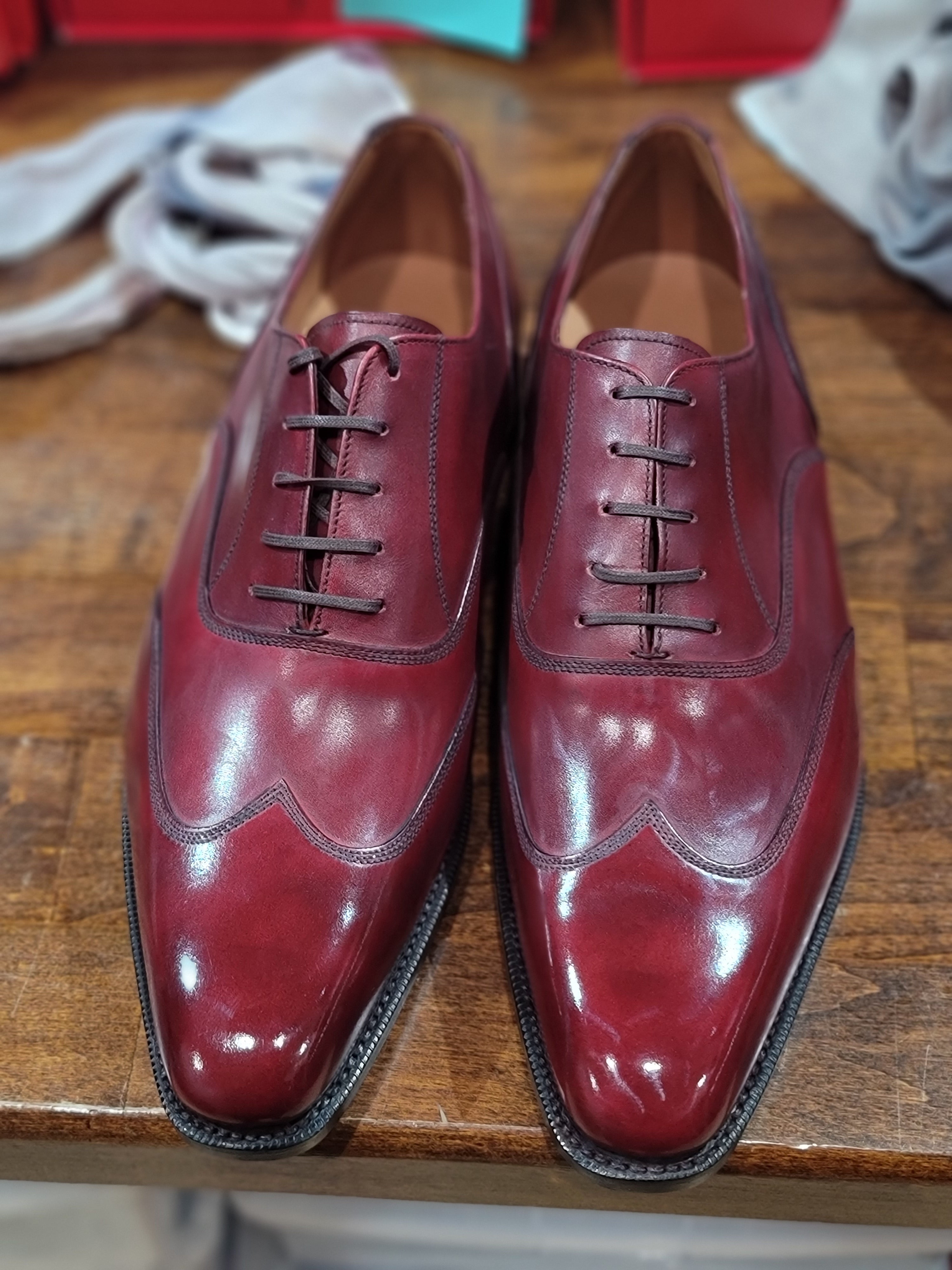 Pullman - MTO - Burgundy Calf - LPB Last - Single Leather Sole-Made To Order Austerity Brogue Oxfords-J.FitzPatrick Footwear