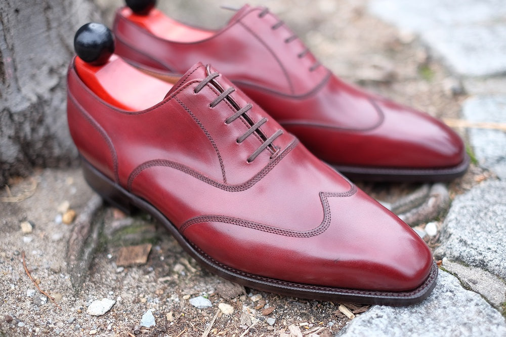 Pullman - MTO - Burgundy Calf - LPB Last - Single Leather Sole-Made To Order Austerity Brogue Oxfords-J.FitzPatrick Footwear