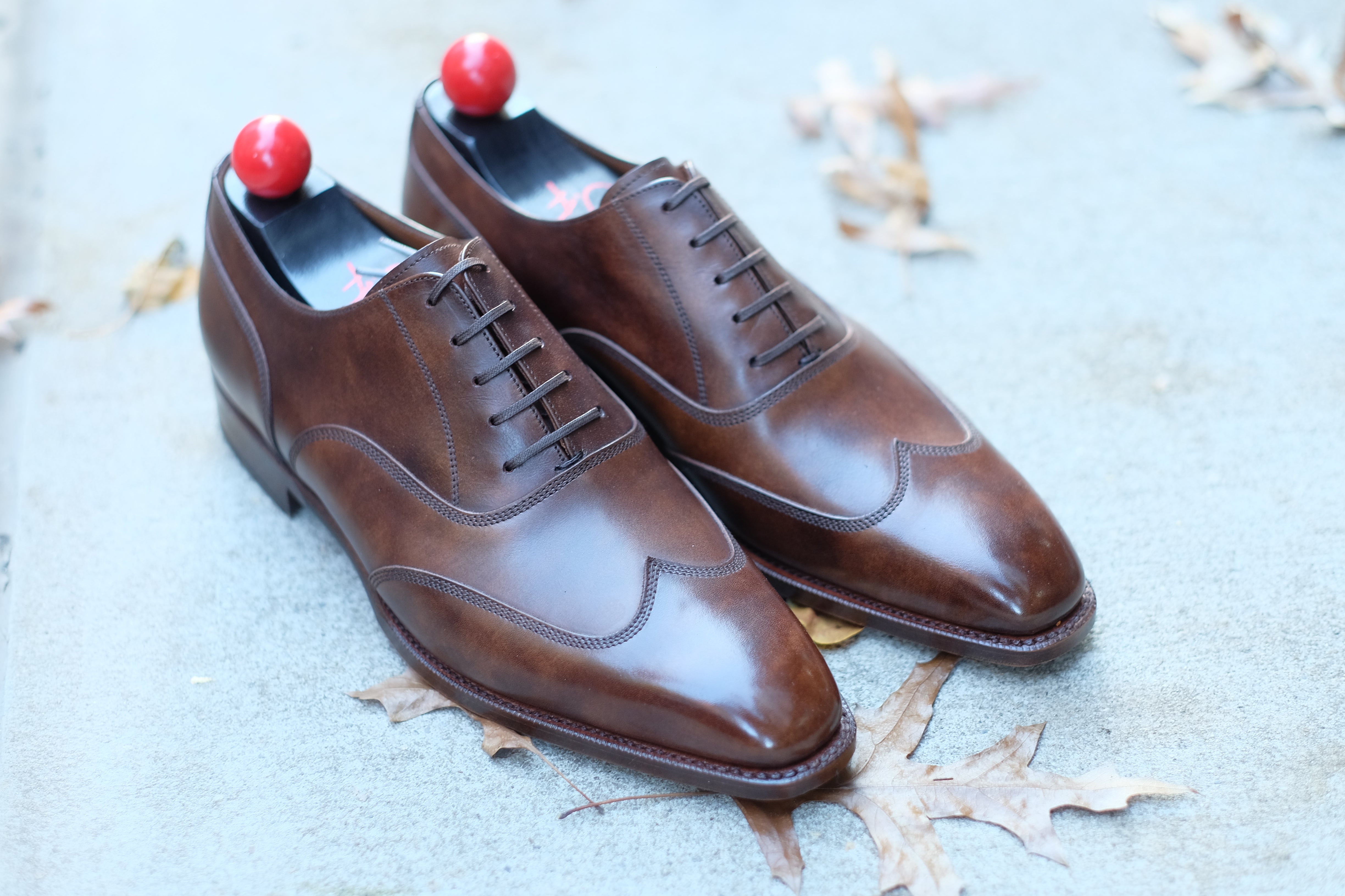 Pullman - MTO - Copper Museum Calf - LPB Last - Single Leather Sole-Made To Order Austerity Brogue Oxfords-J.FitzPatrick Footwear