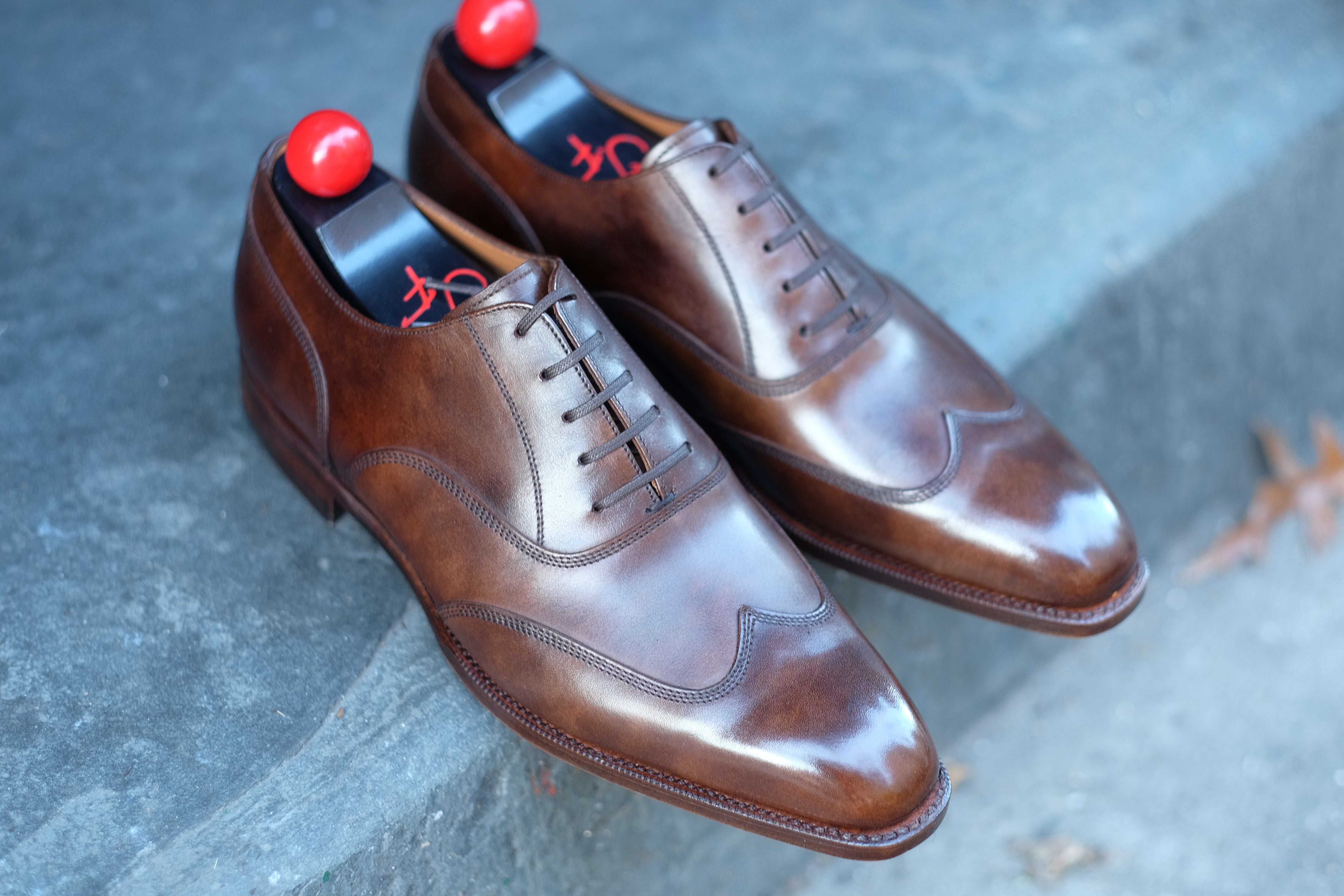 Pullman - MTO - Copper Museum Calf - LPB Last - Single Leather Sole-Made To Order Austerity Brogue Oxfords-J.FitzPatrick Footwear