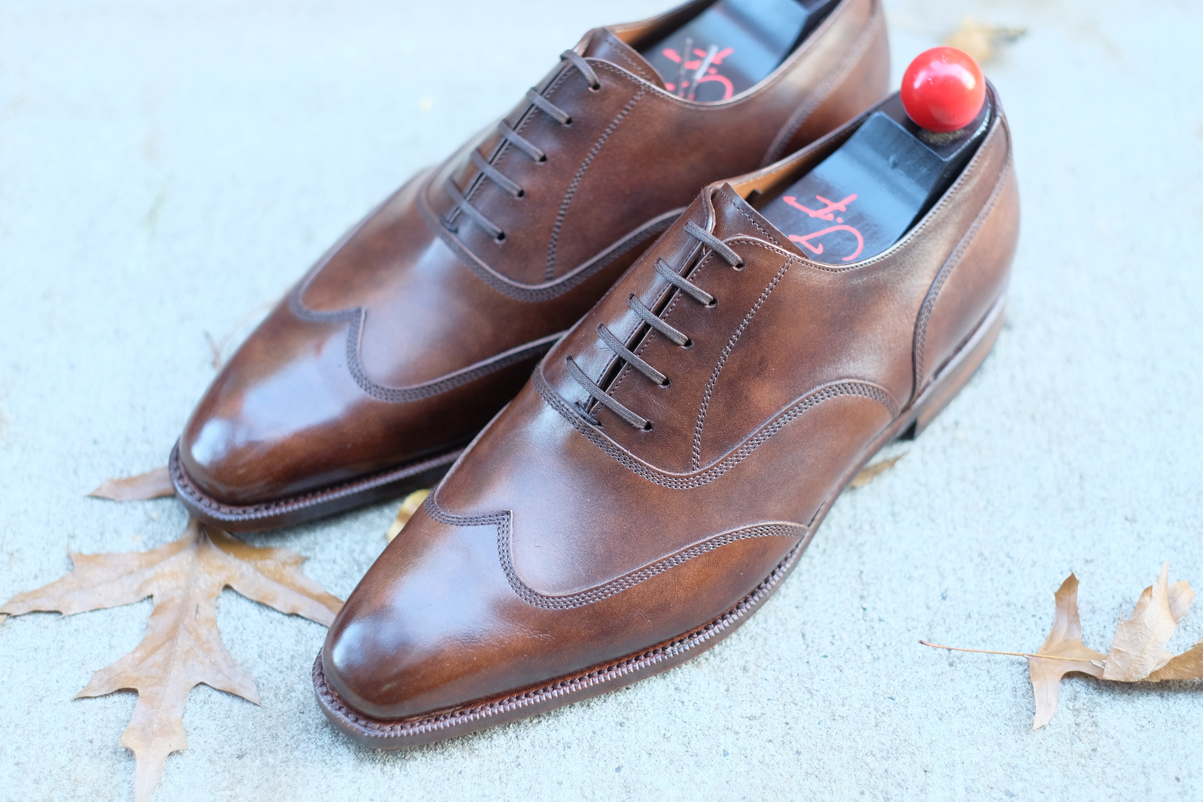 Pullman - MTO - Copper Museum Calf - LPB Last - Single Leather Sole-Made To Order Austerity Brogue Oxfords-J.FitzPatrick Footwear