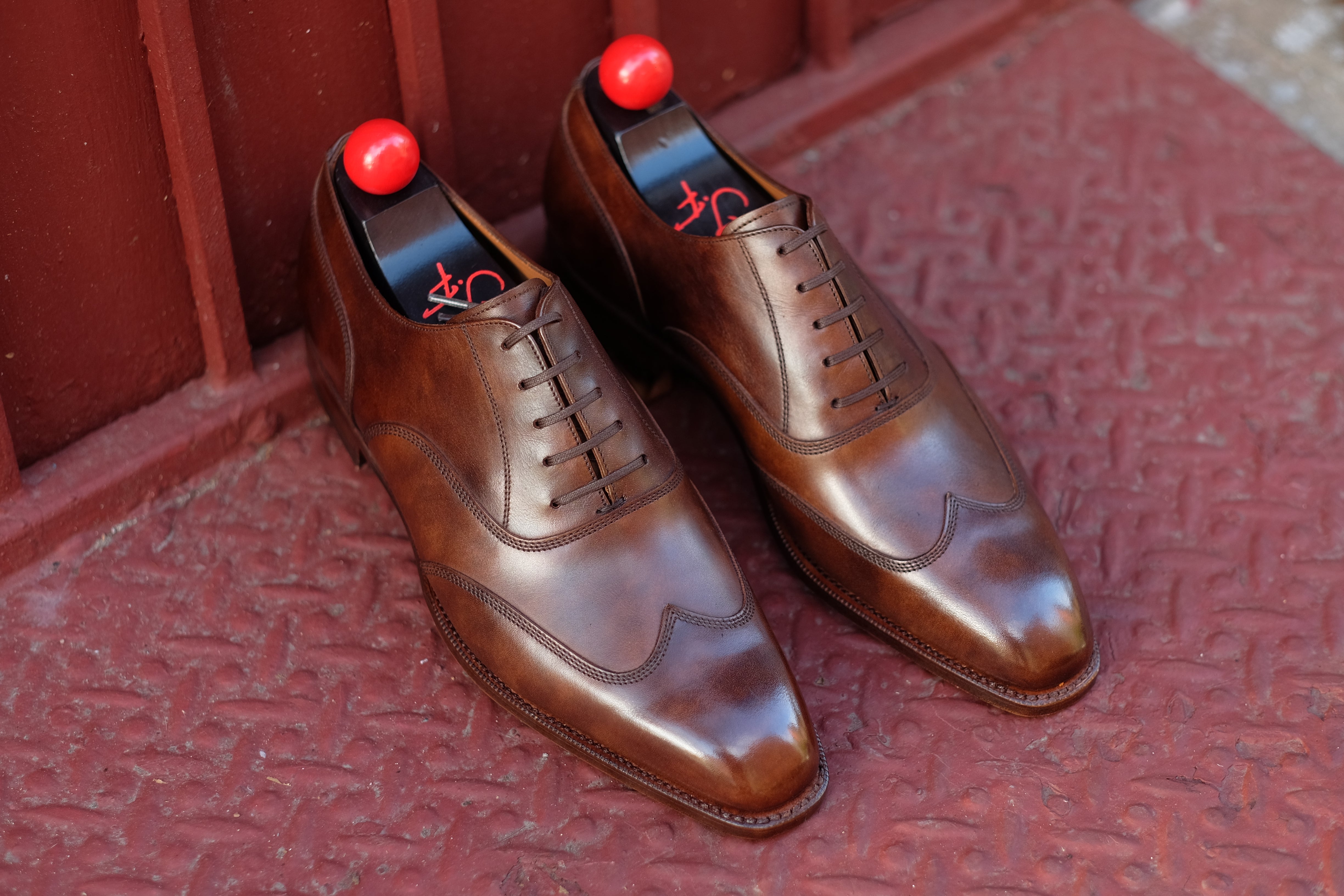 Pullman - MTO - Copper Museum Calf - LPB Last - Single Leather Sole-Made To Order Austerity Brogue Oxfords-J.FitzPatrick Footwear