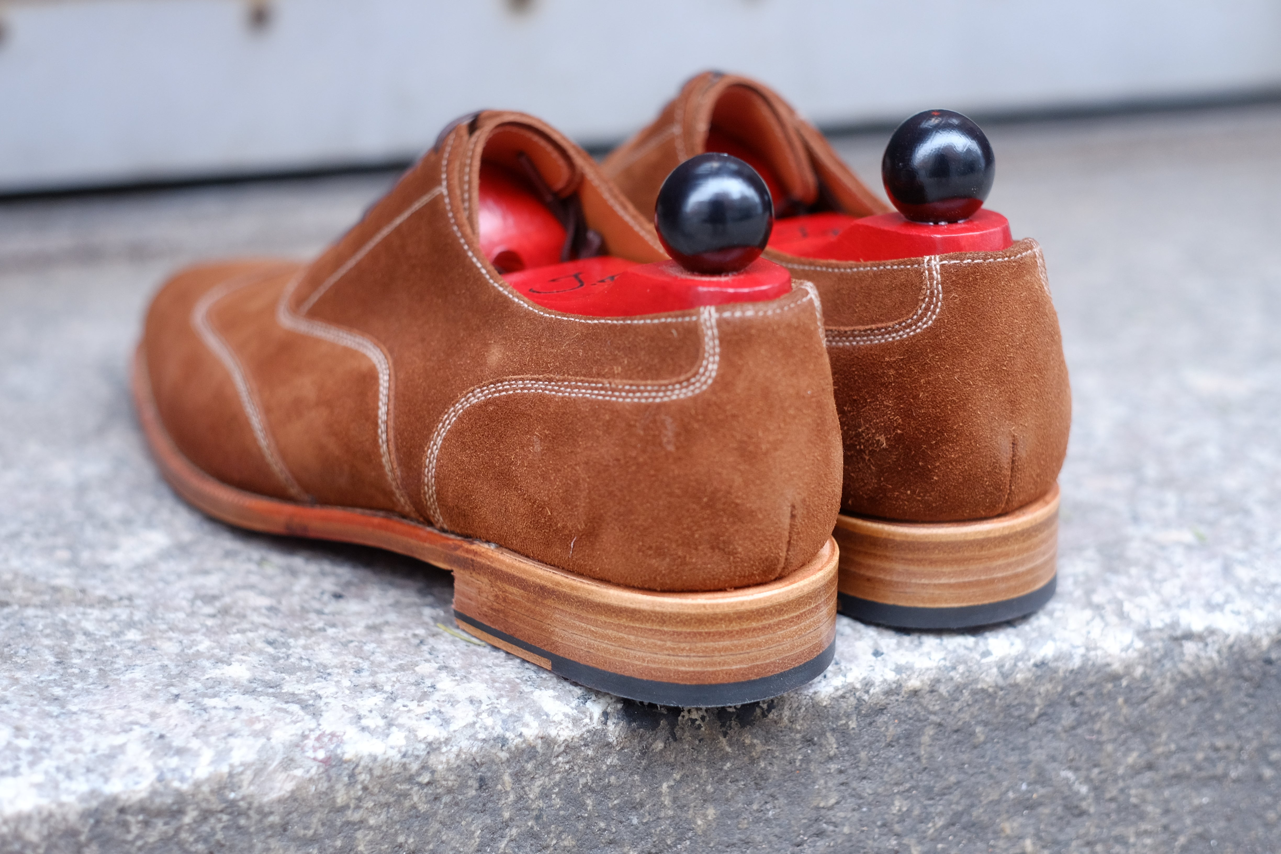 Pullman - MTO - Snuff Suede - JKF Last - Single Leather Sole-Made To Order Austerity Brogue Oxfords-J.FitzPatrick Footwear