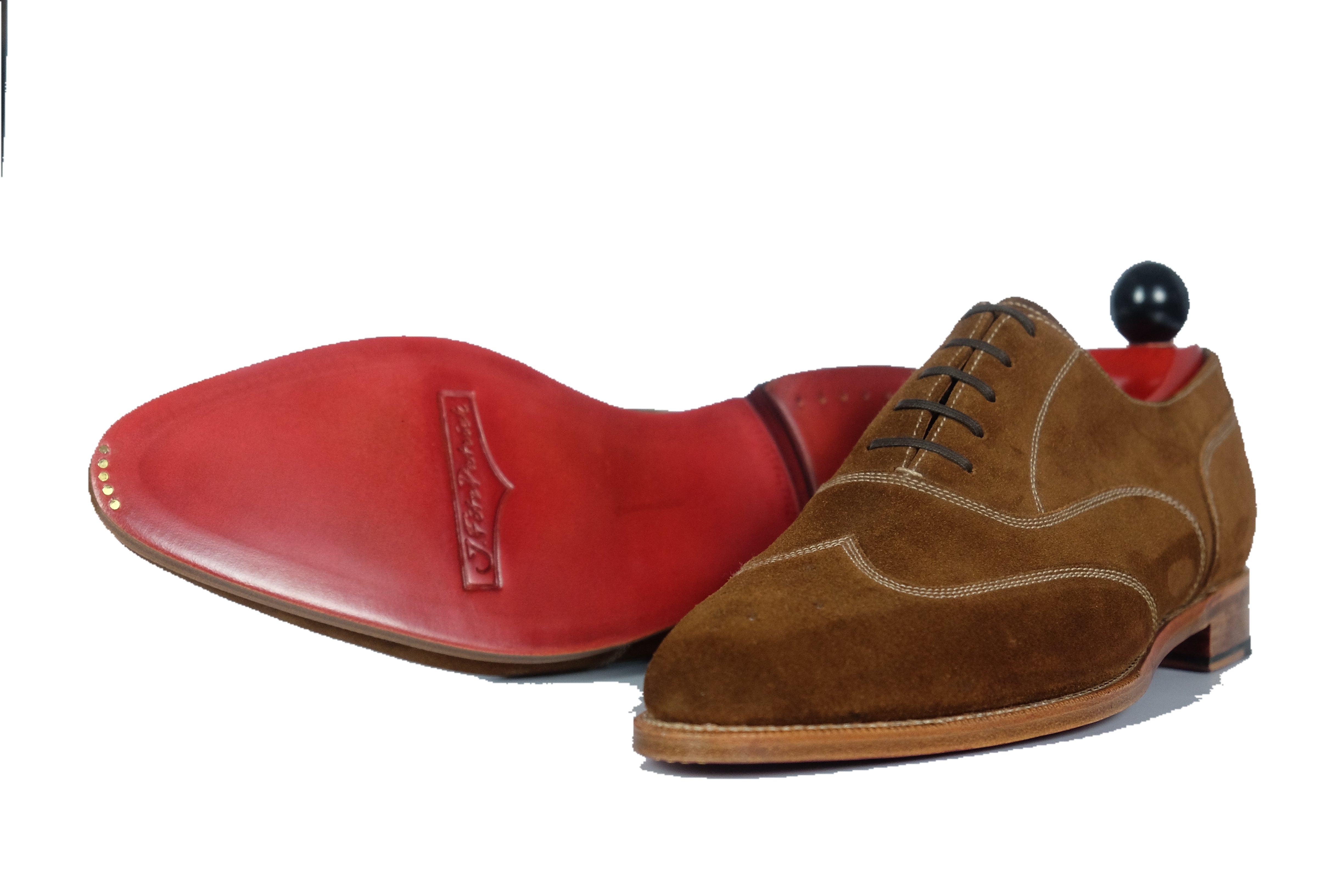 Pullman - MTO - Snuff Suede - JKF Last - Single Leather Sole-Made To Order Austerity Brogue Oxfords-J.FitzPatrick Footwear