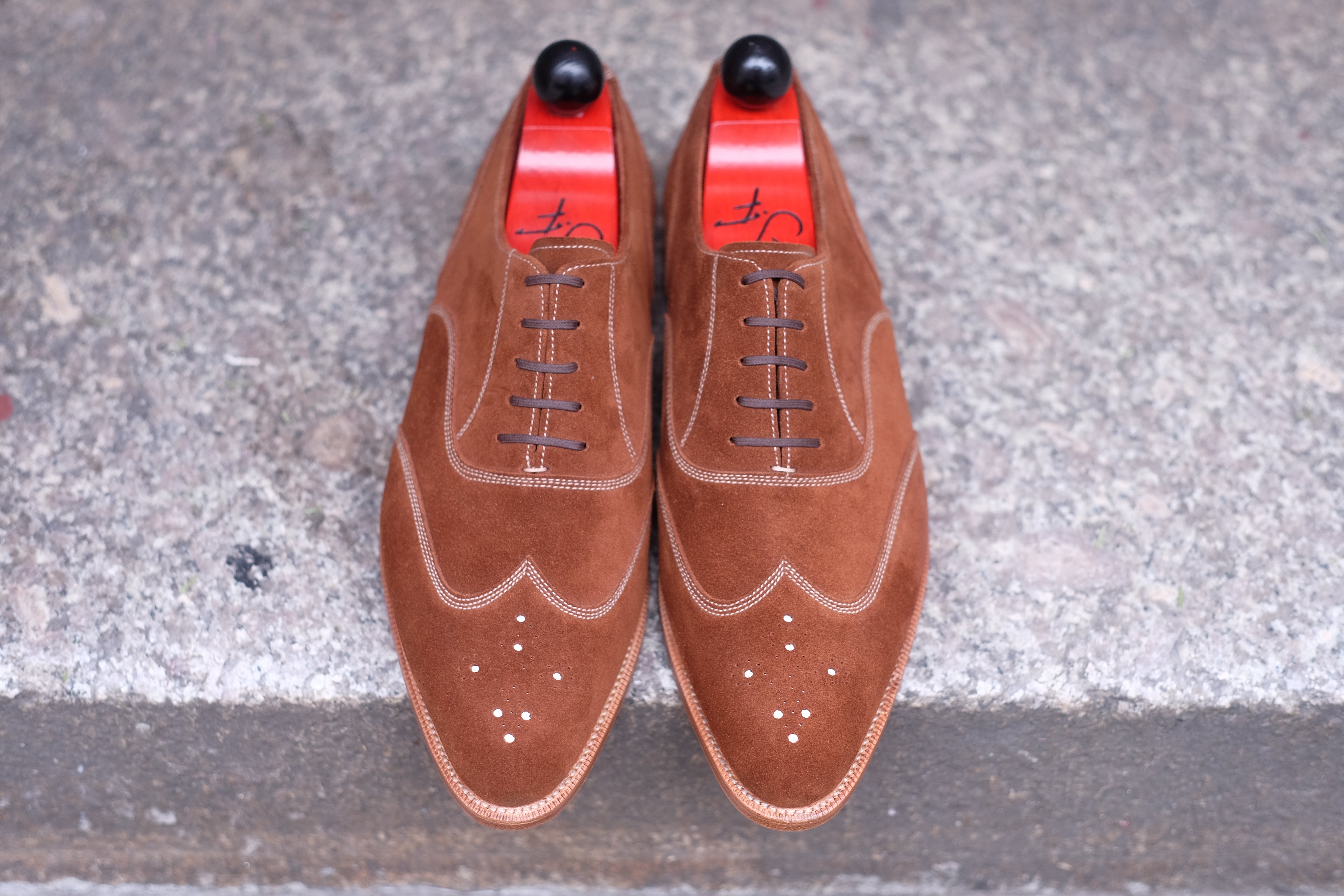 Pullman - MTO - Snuff Suede - JKF Last - Single Leather Sole-Made To Order Austerity Brogue Oxfords-J.FitzPatrick Footwear