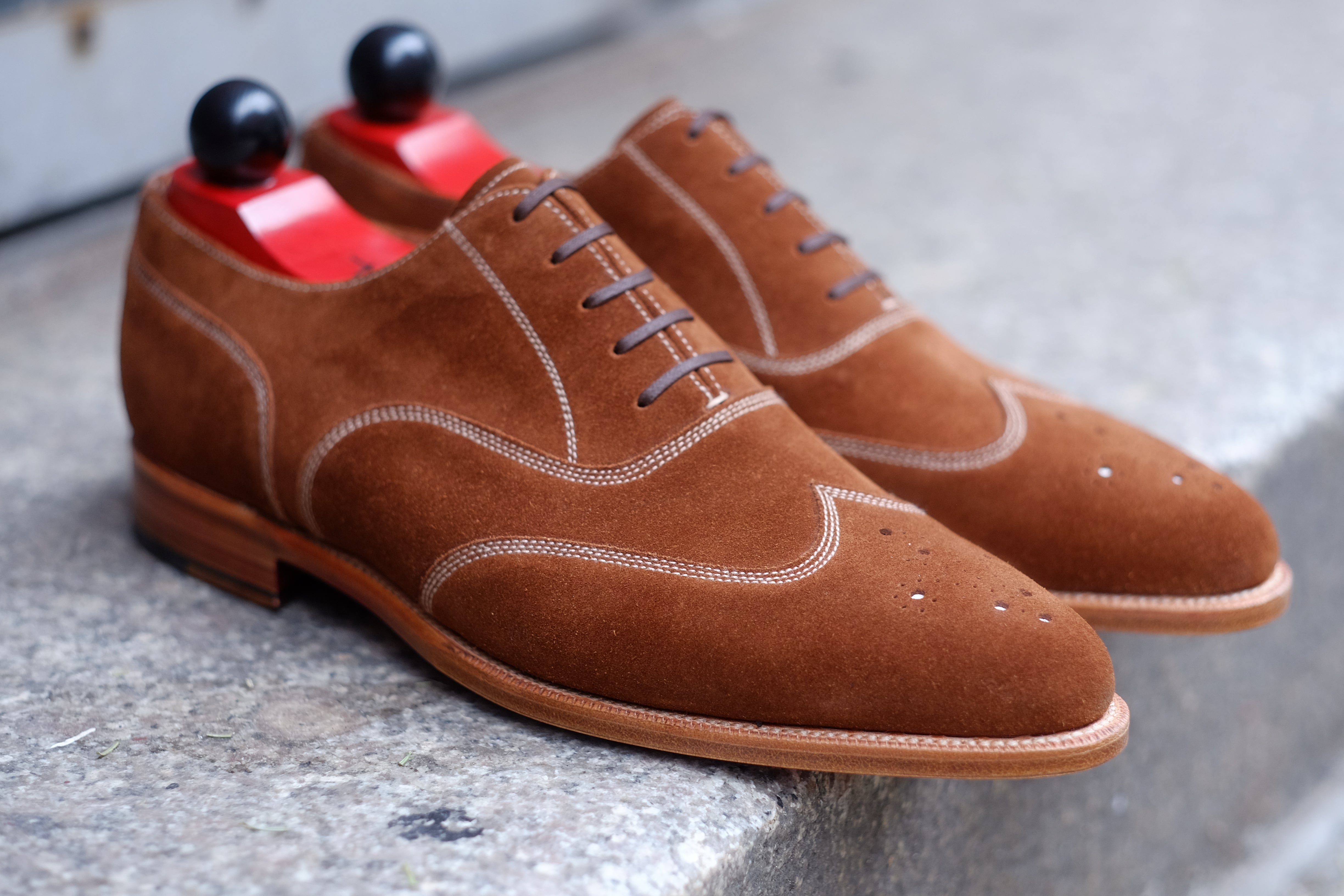 Pullman - MTO - Snuff Suede - JKF Last - Single Leather Sole-Made To Order Austerity Brogue Oxfords-J.FitzPatrick Footwear