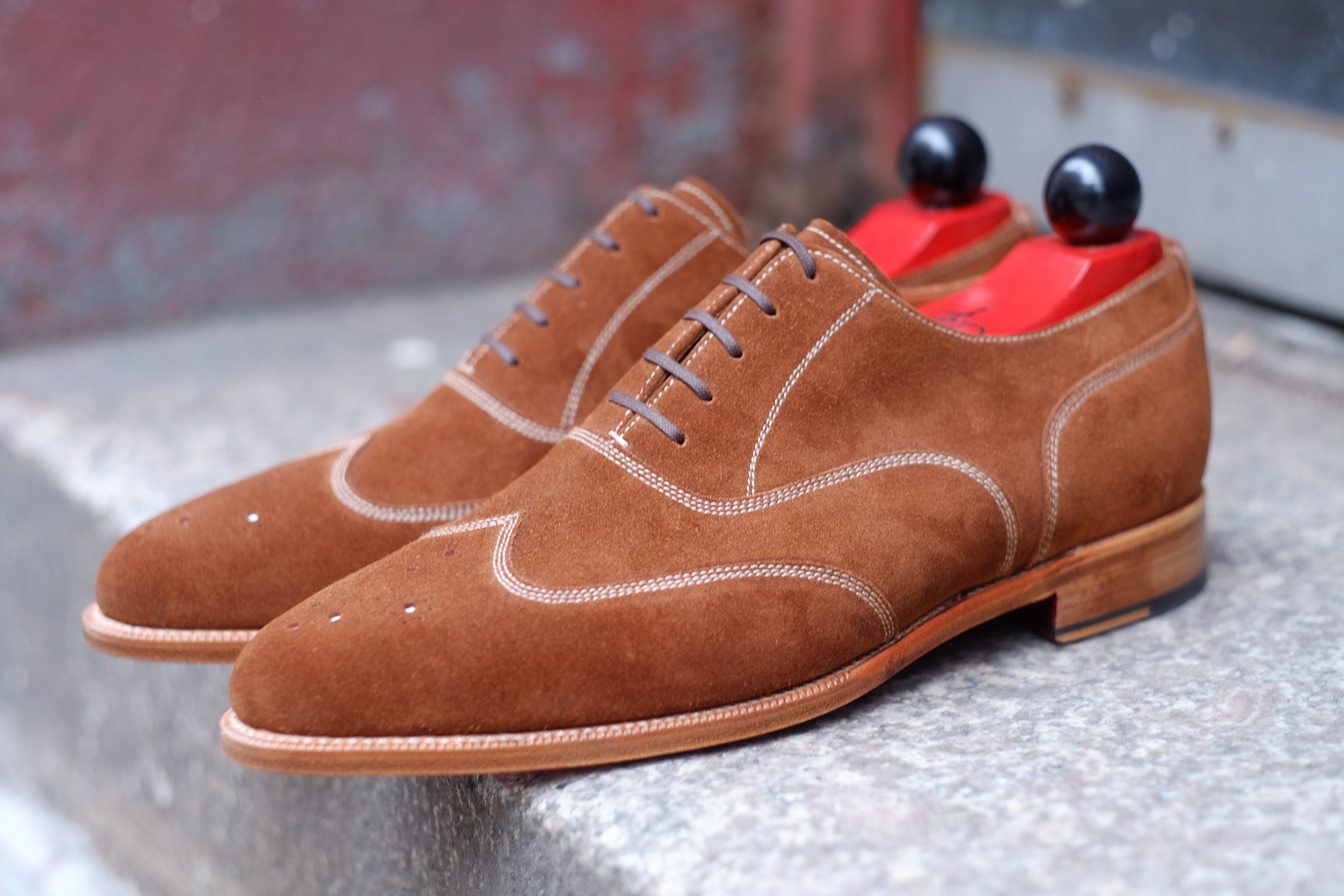 Pullman - MTO - Snuff Suede - JKF Last - Single Leather Sole-Made To Order Austerity Brogue Oxfords-J.FitzPatrick Footwear