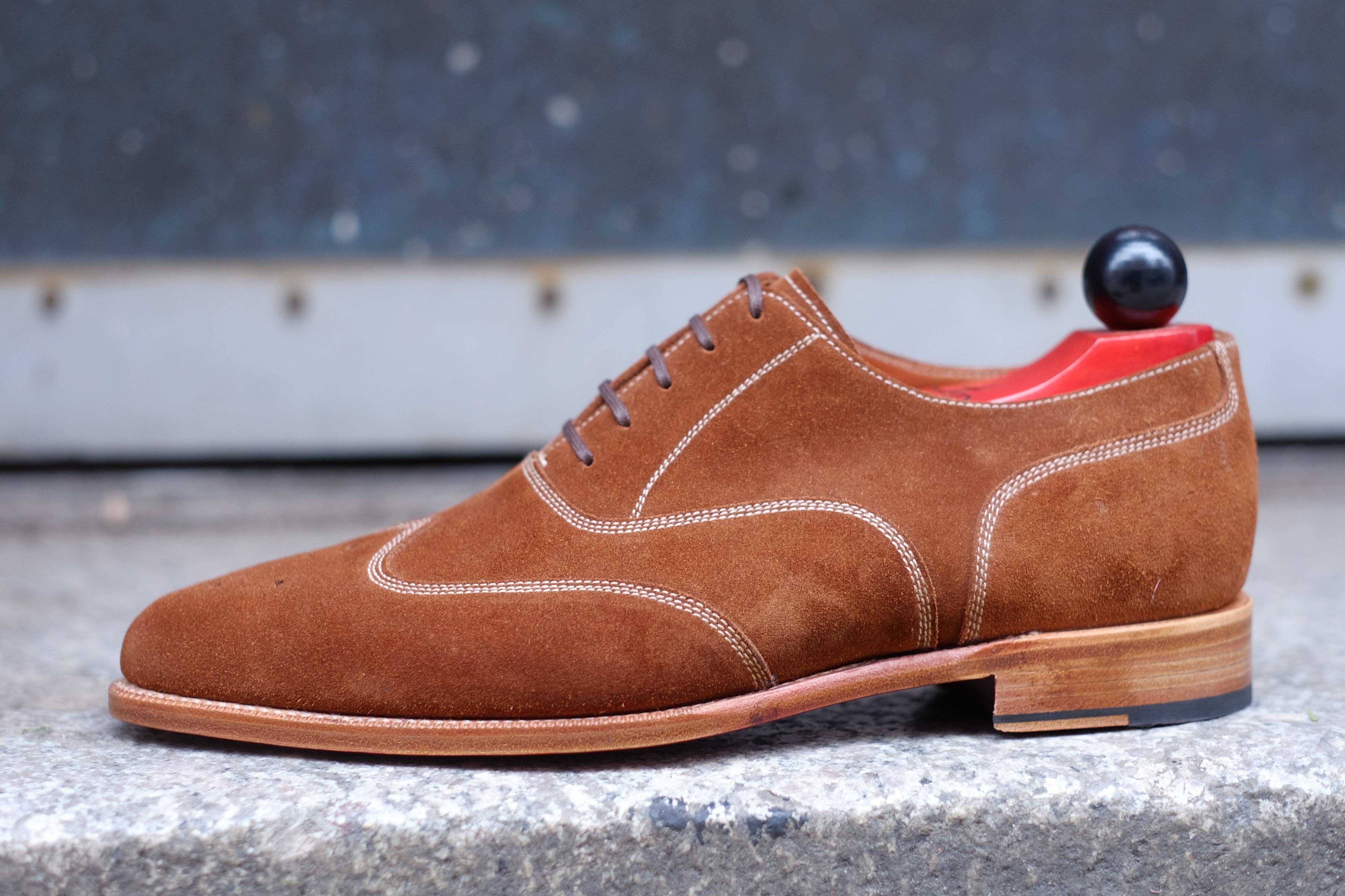 Pullman - MTO - Snuff Suede - JKF Last - Single Leather Sole-Made To Order Austerity Brogue Oxfords-J.FitzPatrick Footwear
