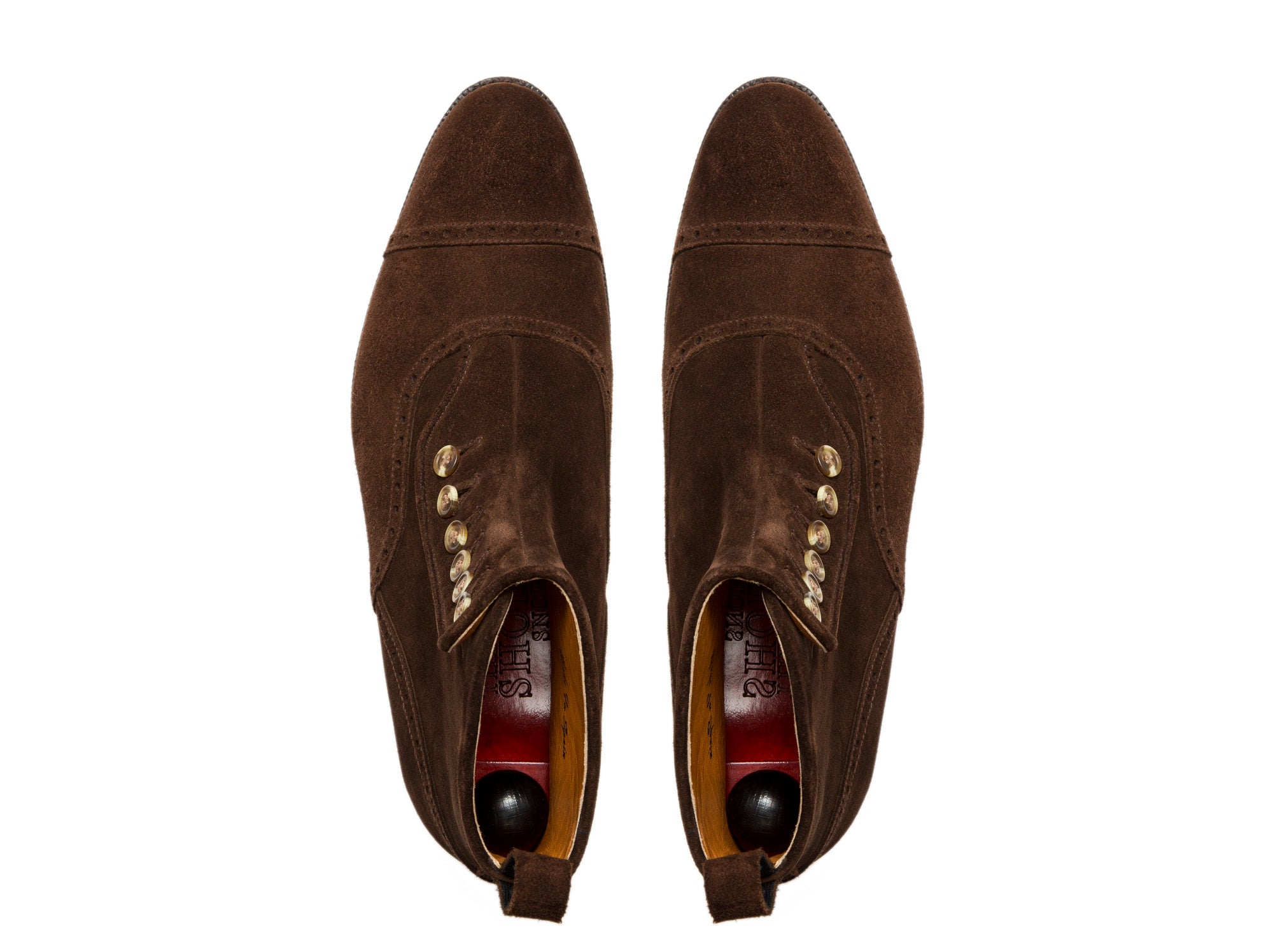 Puyallup - MTO - Dark Brown Suede - NGT Last - Single Leather Sole-Made To Order Button Boot Cap Toe Brogue-J.FitzPatrick Footwear