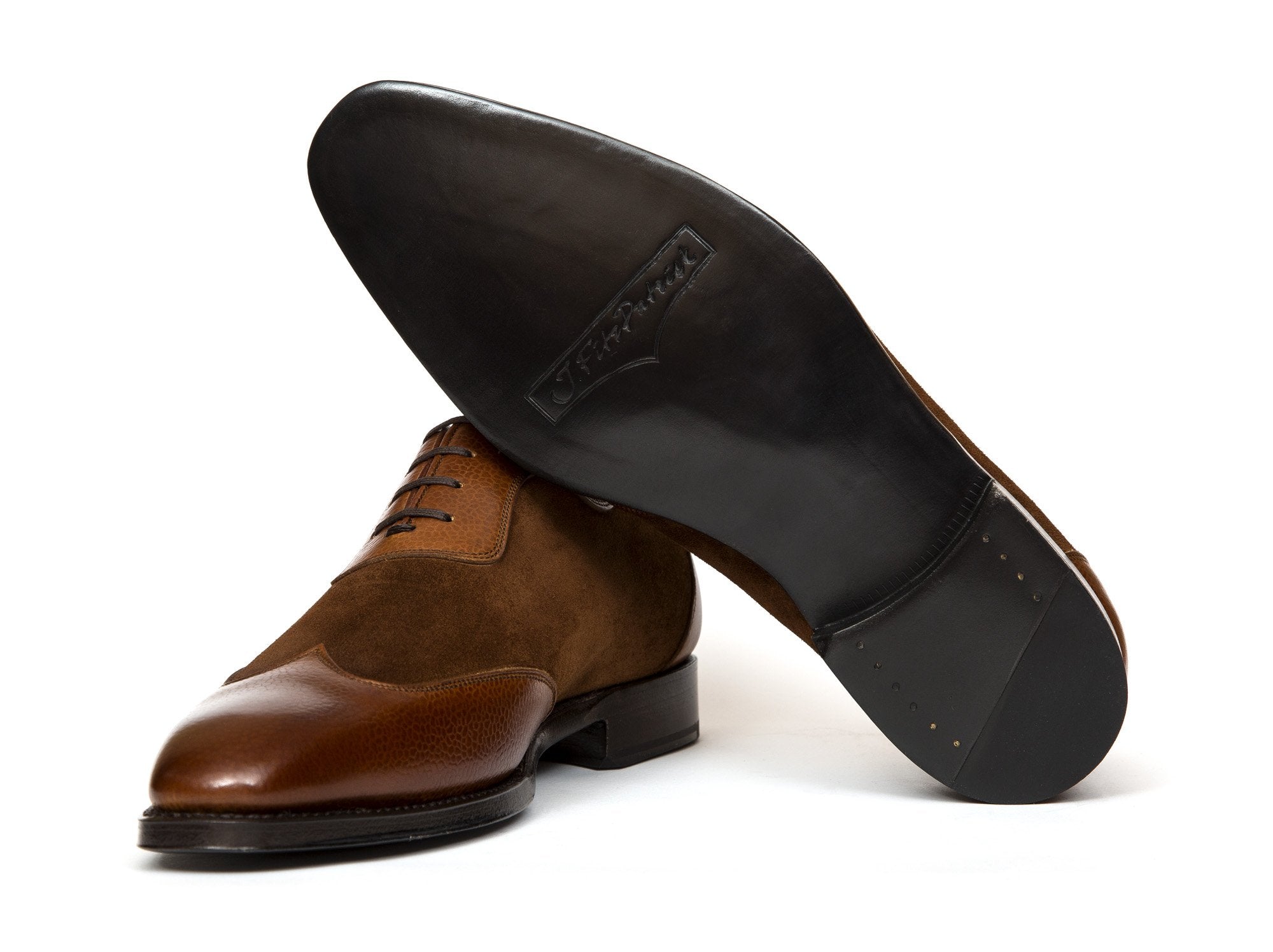 Rainier III - MTO - Tan Soft Grain / Snuff Suede - LPB Last - Single Leather Sole-Made To Order Austerity Brogue Adelaide Oxfords-J.FitzPatrick Footwear