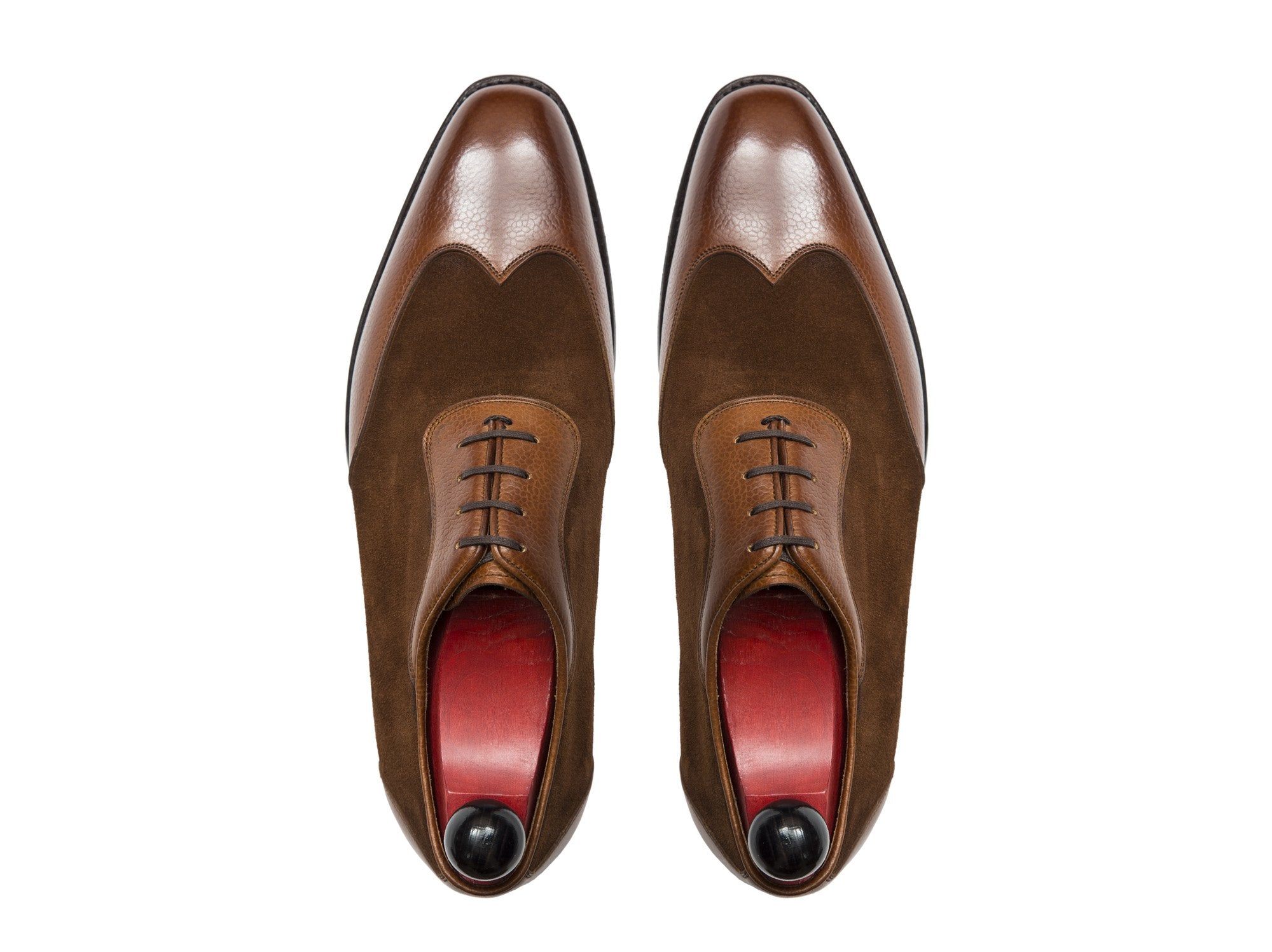 Rainier III - MTO - Tan Soft Grain / Snuff Suede - LPB Last - Single Leather Sole-Made To Order Austerity Brogue Adelaide Oxfords-J.FitzPatrick Footwear