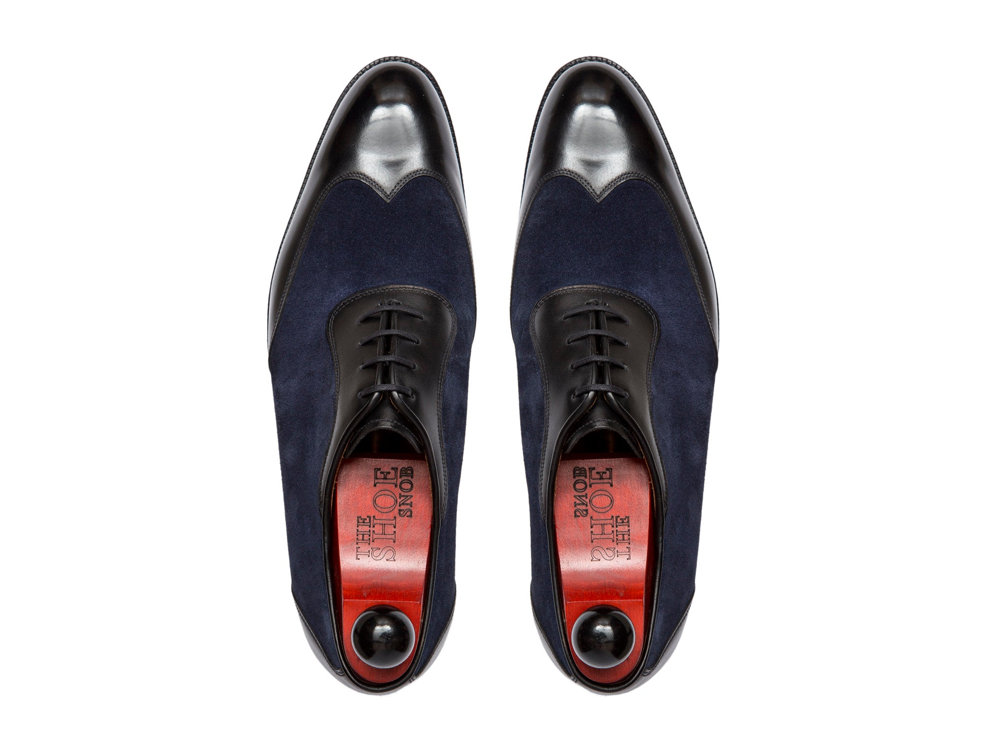 Rainier - MTO - Black Calf / Dark Blue Suede - NGT Last - Single Leather Sole-Made To Order Austerity Brogue Adelaide Oxfords-J.FitzPatrick Footwear