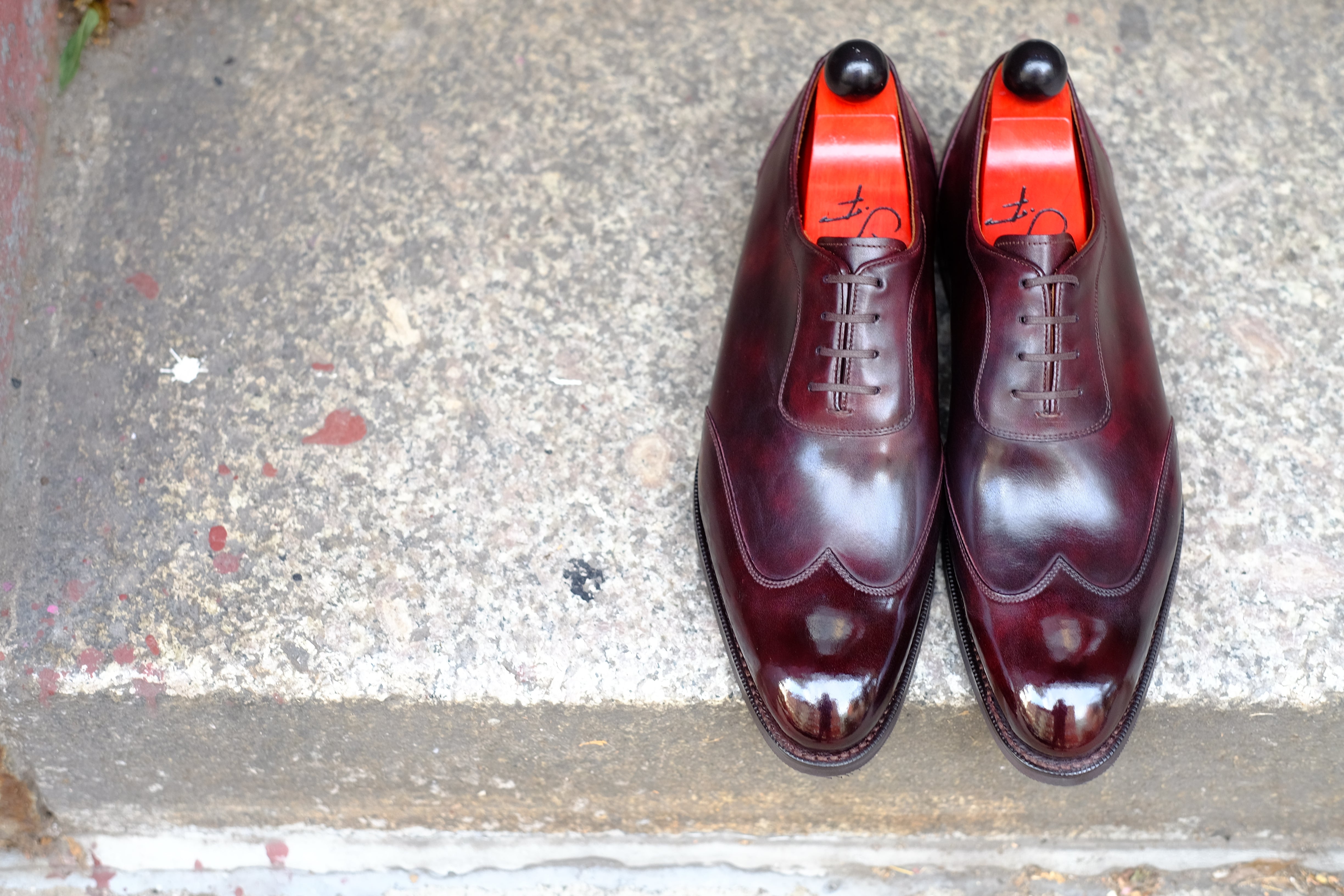 Rainier - MTO - Plum Museum Calf - NGT Last - City Rubber Sole-Made To Order Austerity Brogue Adelaide Oxfords-J.FitzPatrick Footwear